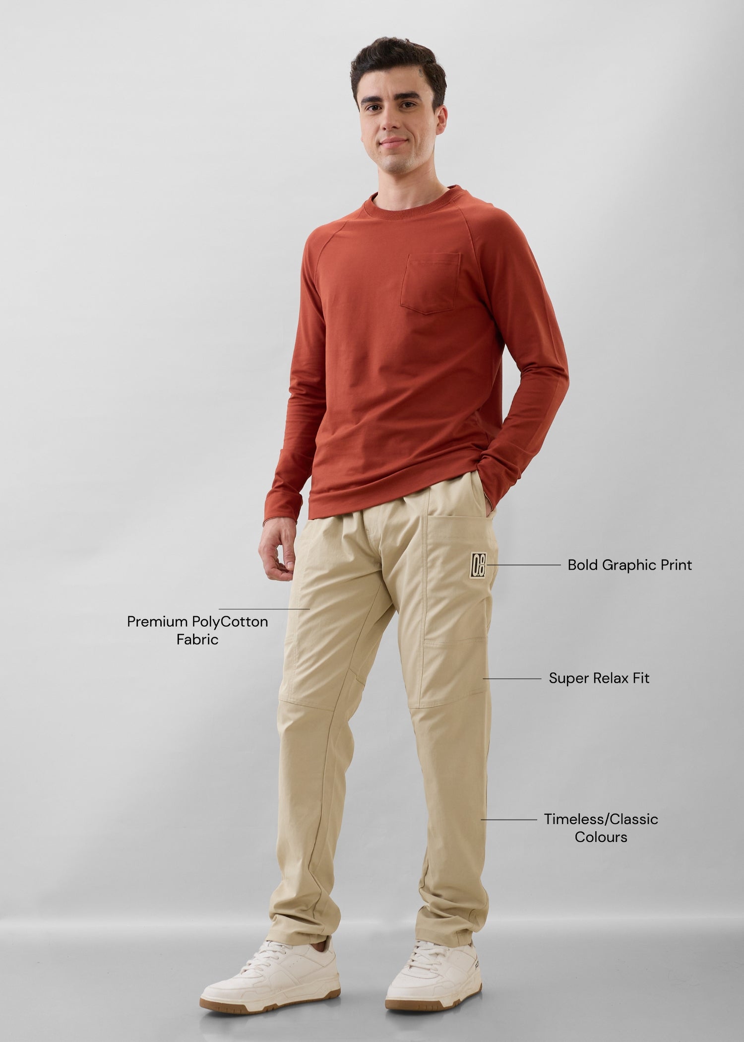 Karmic Relaxed Fit Cargo: Beige