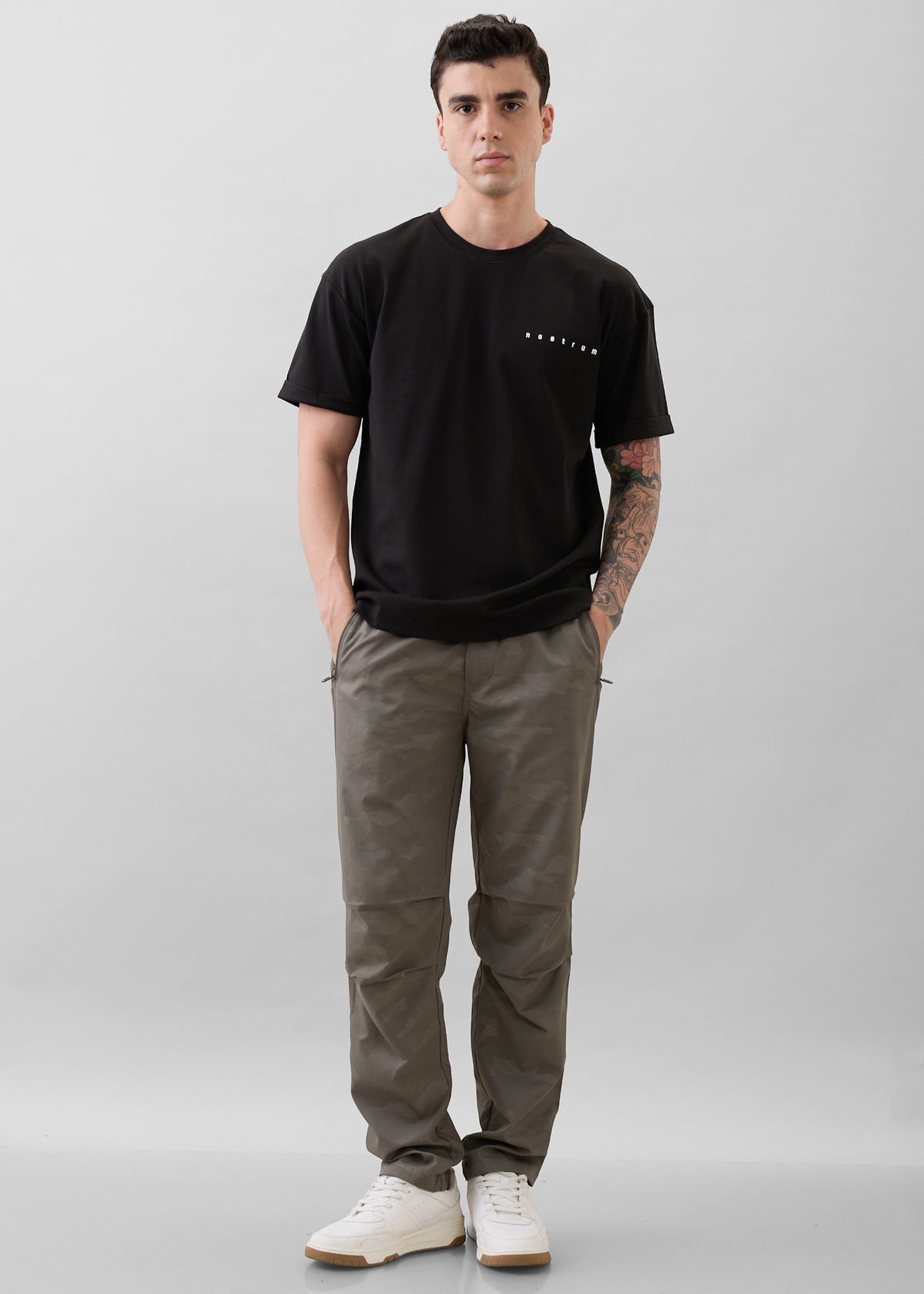 Ostrich Camouflage Relaxed Fit Cargo: Light Grey