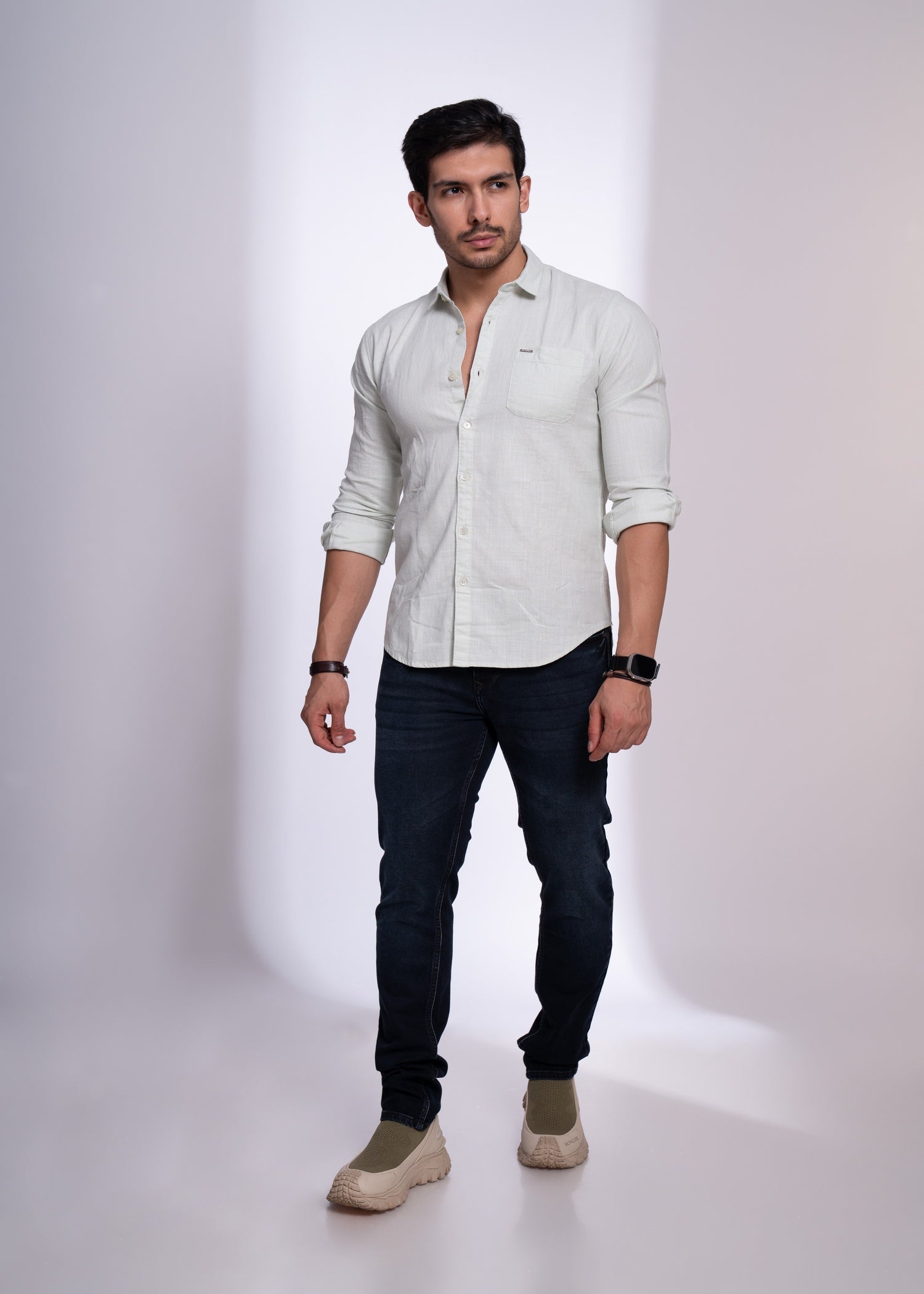 Men’s Regular Fit Dark Blue Jeans | Stretch Denim with Modern Fade