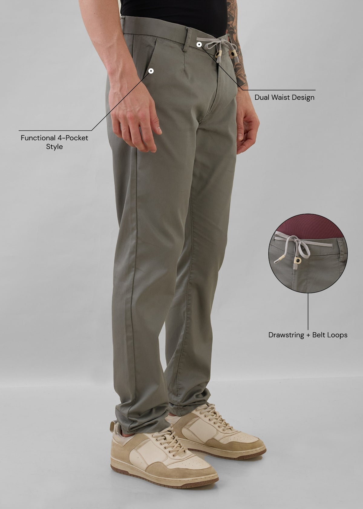 Karpen Straight fit Trousers: Light Olive