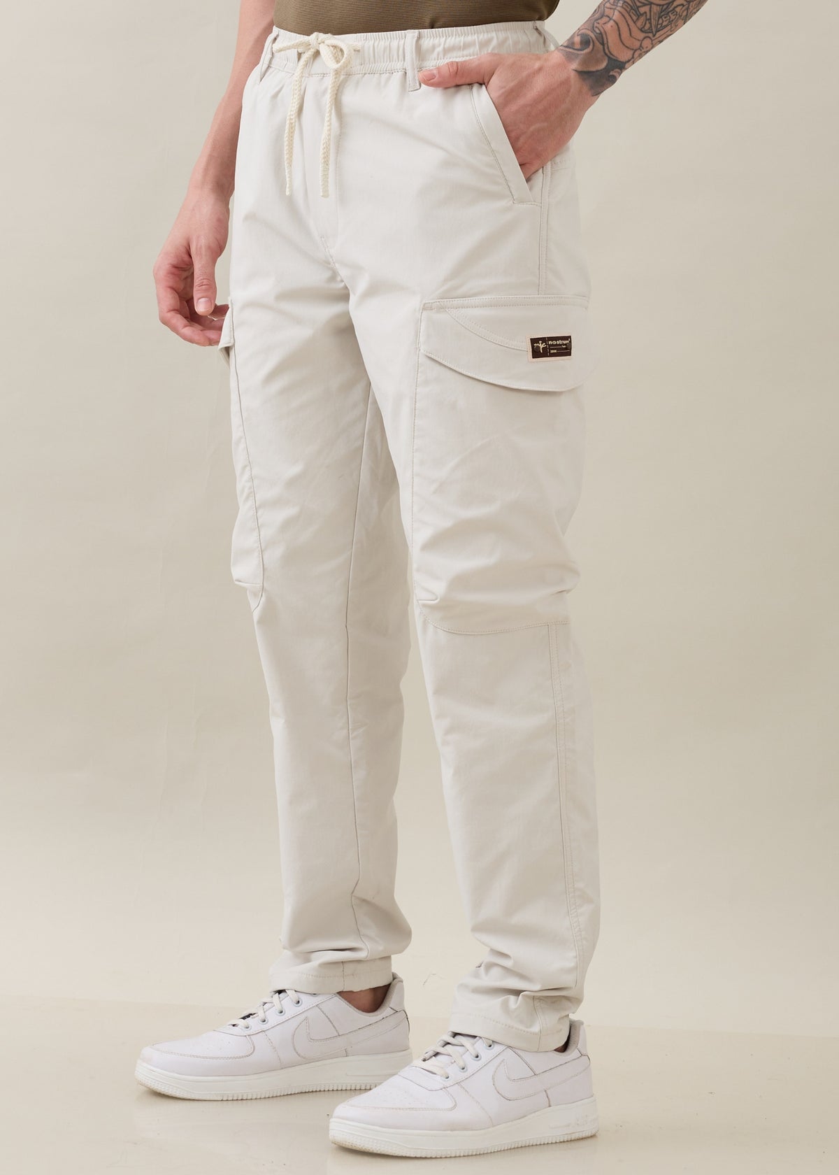 Deswark Polycotton Drawstring Cargo: Beige