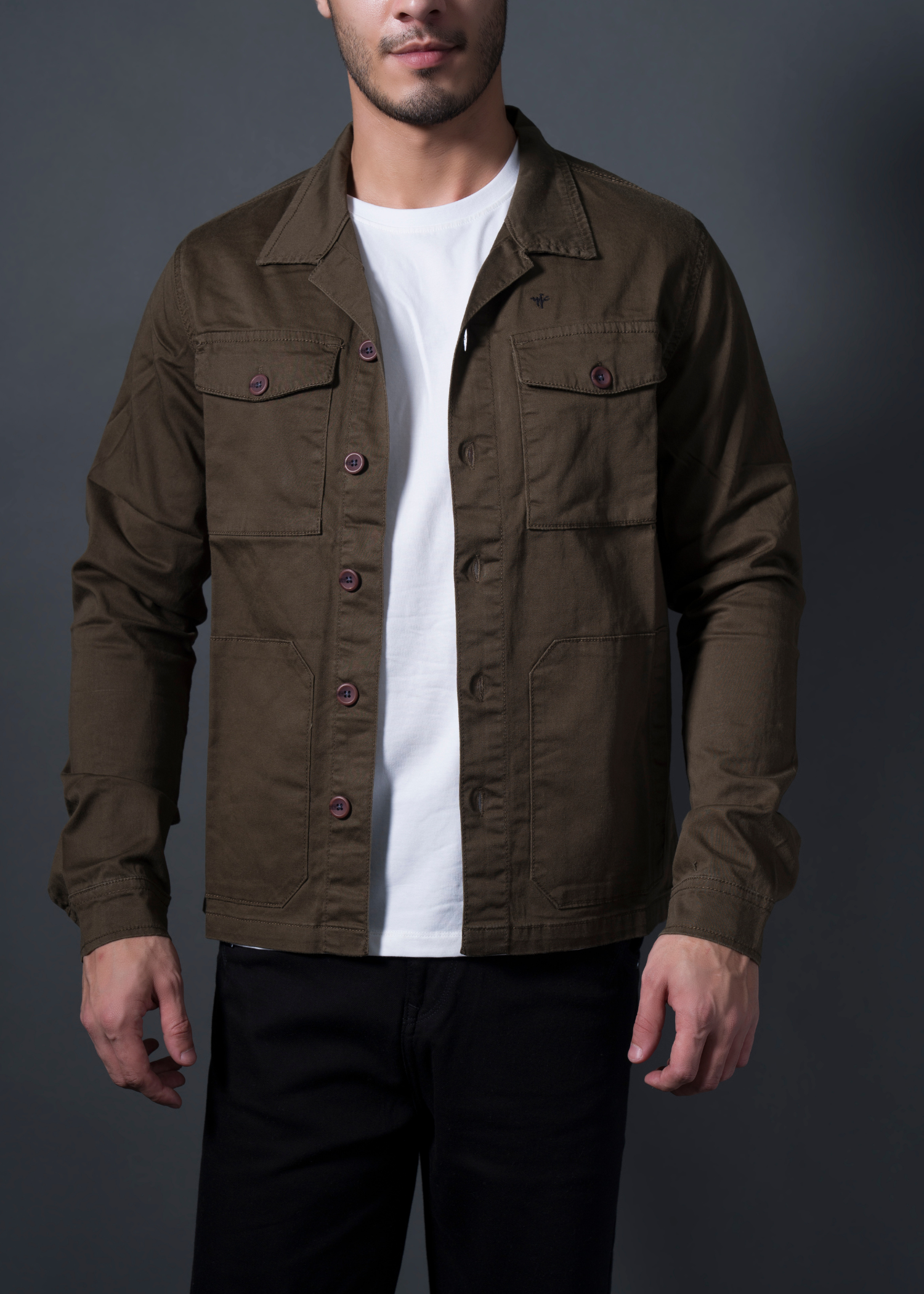 Rocha Solid Cotton Jacket For Men Nostrum