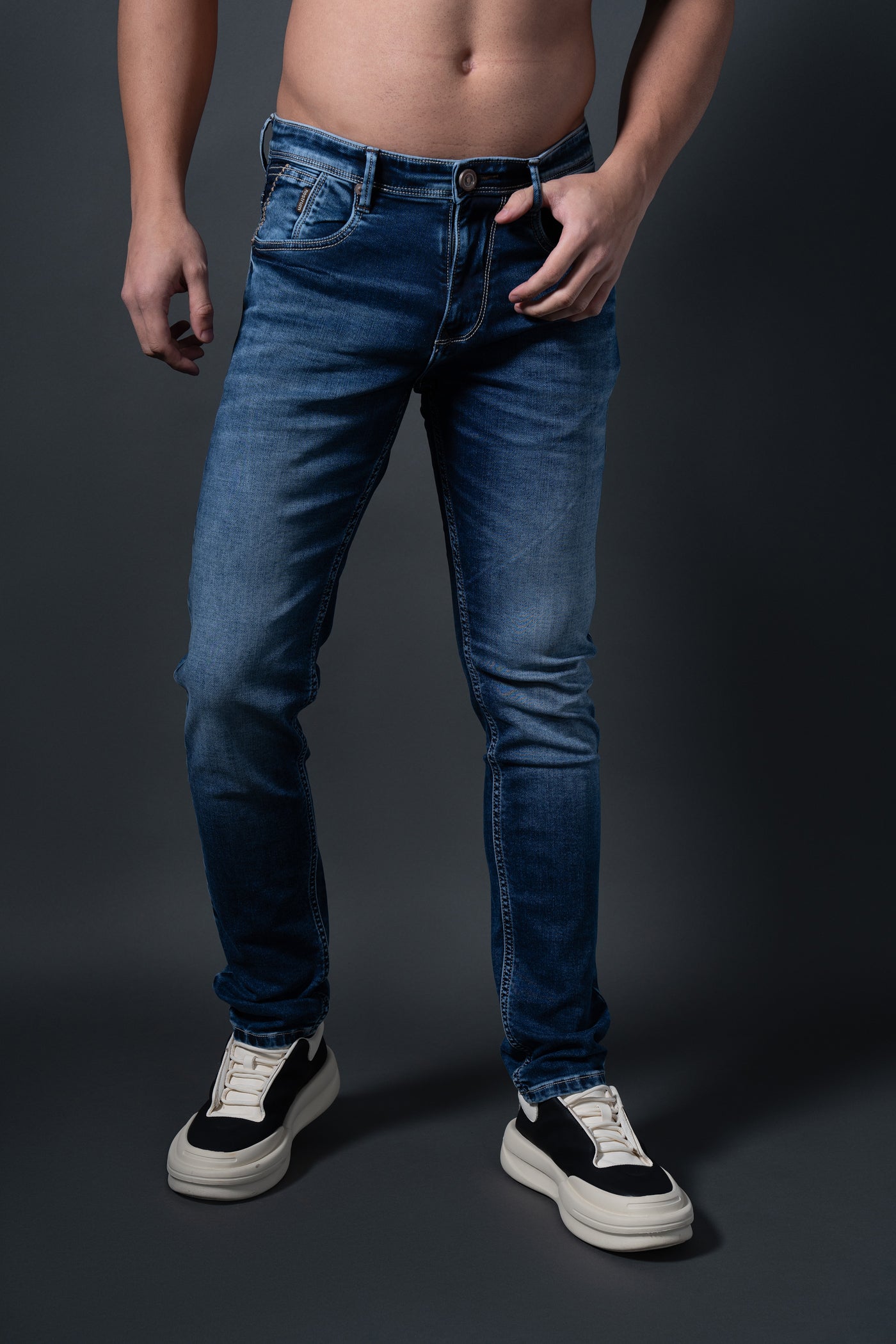 DenVert Regular Fit Men's Denim Jeans | Classic Blue Comfort