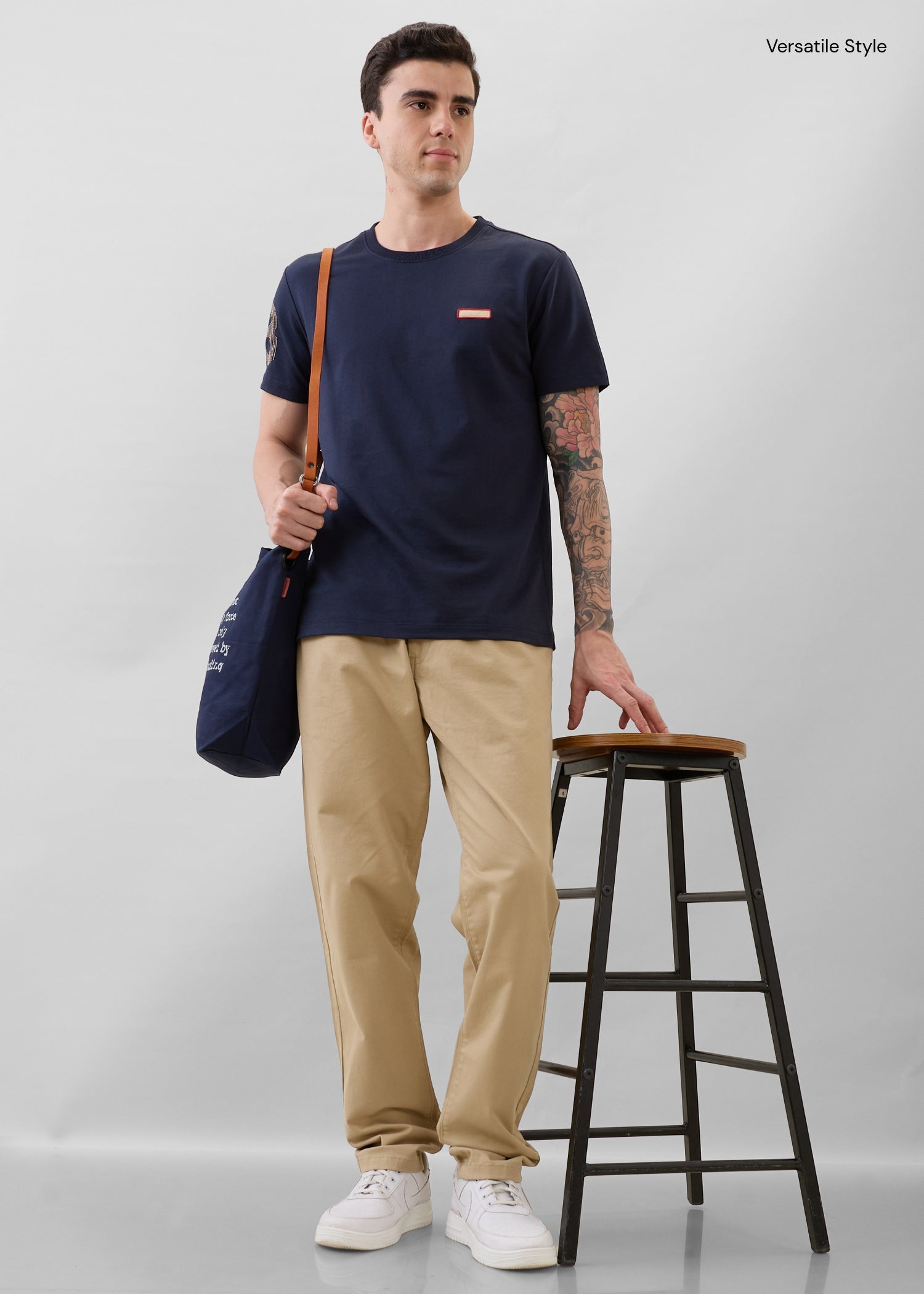 Therry Cotton Relaxed Fit Trouser: Khaki