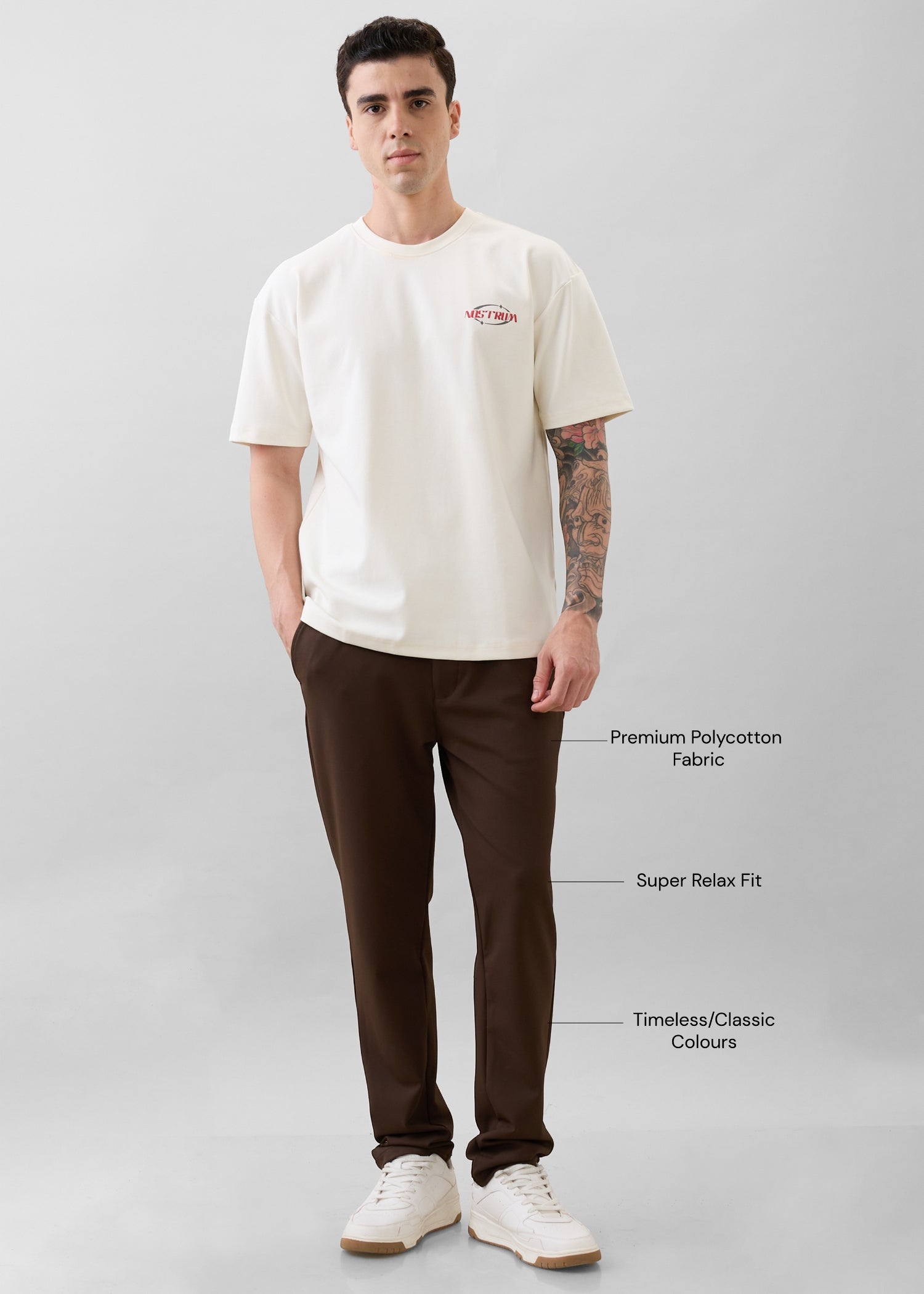Baglis Cotton Baggy Trouser: Brown