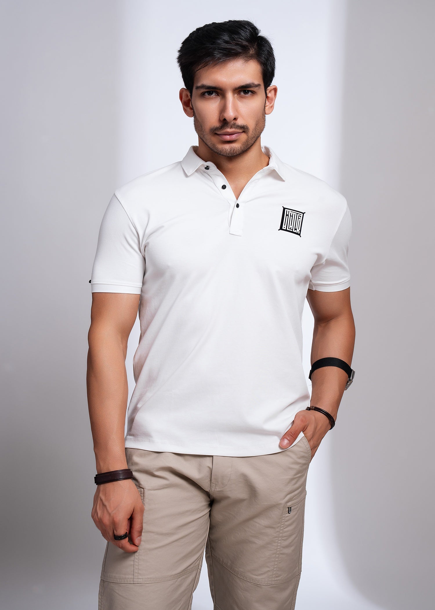 Acedia Cotton T-Shirt for Men | Black & White Casual Tees
