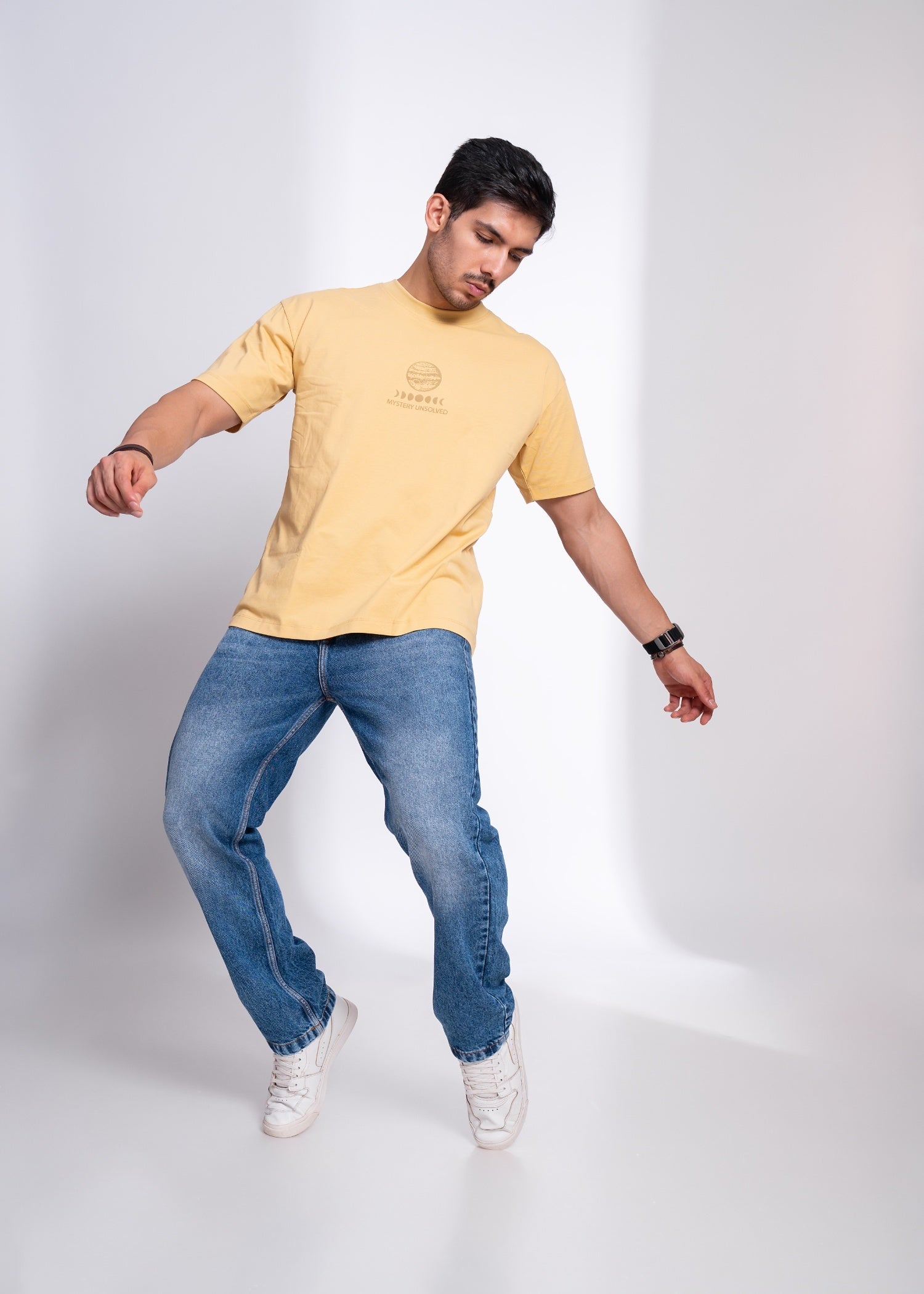UNSOLVED Oversized Round Neck T-Shirt for Men | Relaxed Everyday Fit