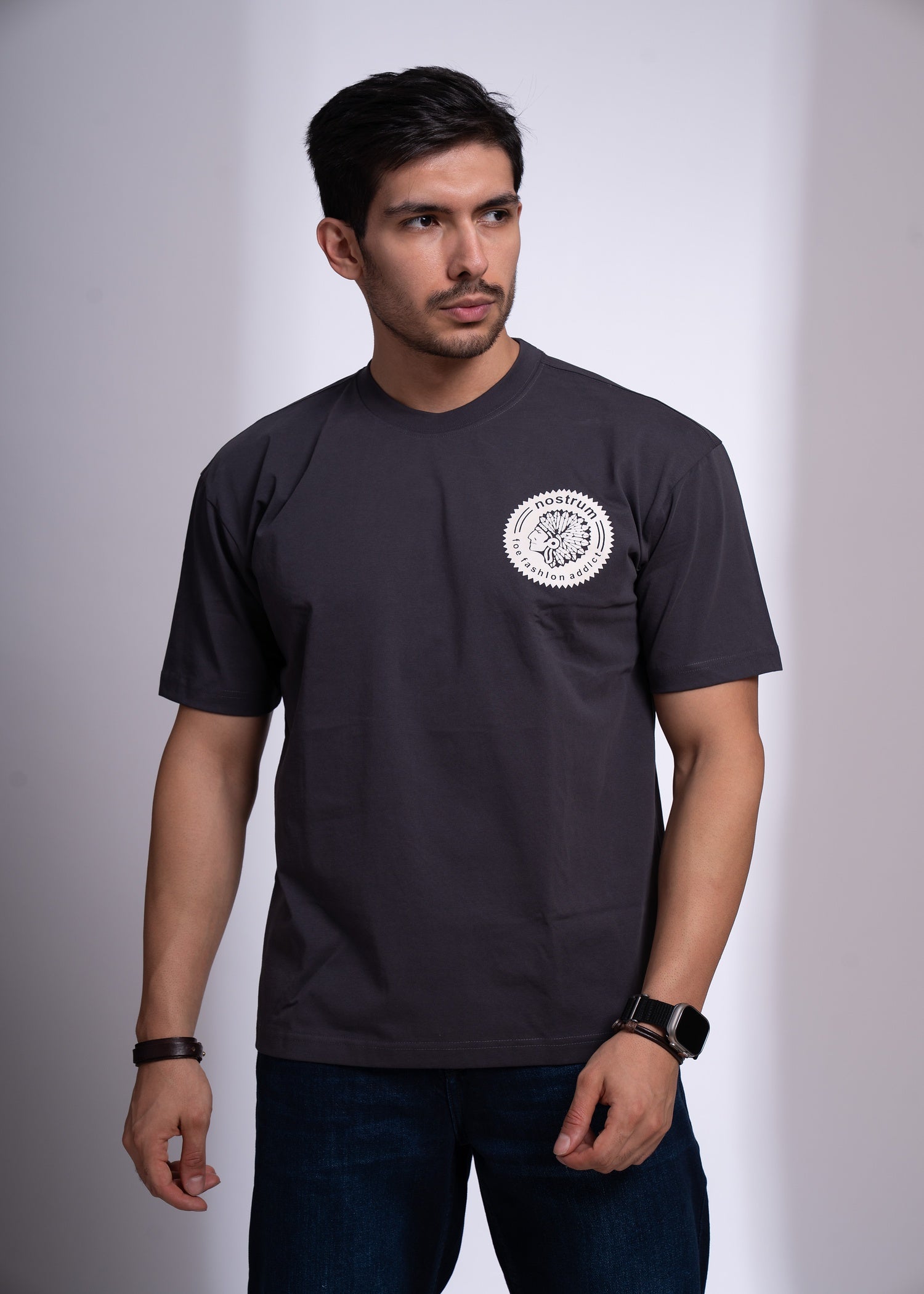 Fudgel Oversized T-Shirt for Men – 4 Colors (Mehndi, Black, Charcoal, Pista)