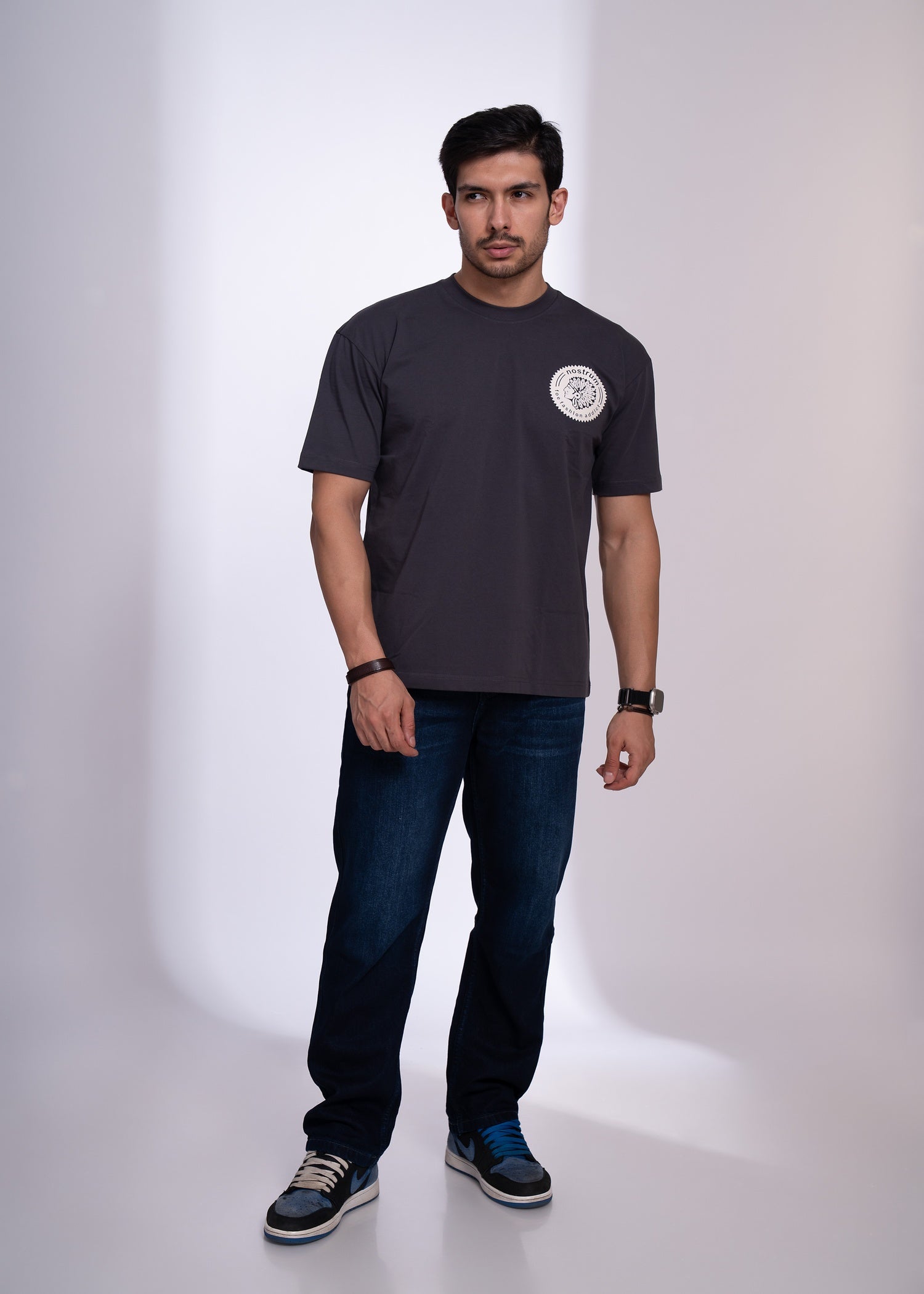 Fudgel Oversized T-Shirt for Men – 4 Colors (Mehndi, Black, Charcoal, Pista)