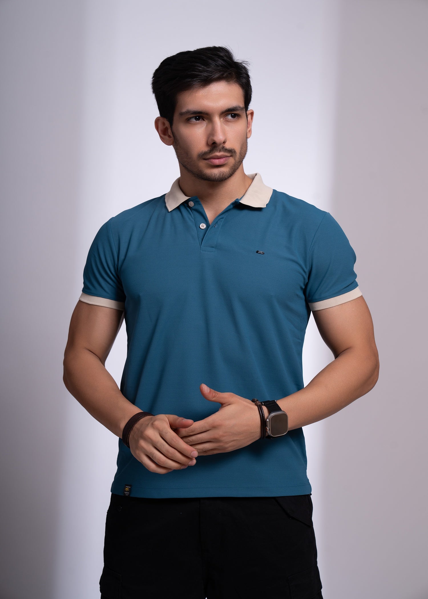 Mary Polo T-Shirt for Men | Beige Collar Detail | 12 Colors