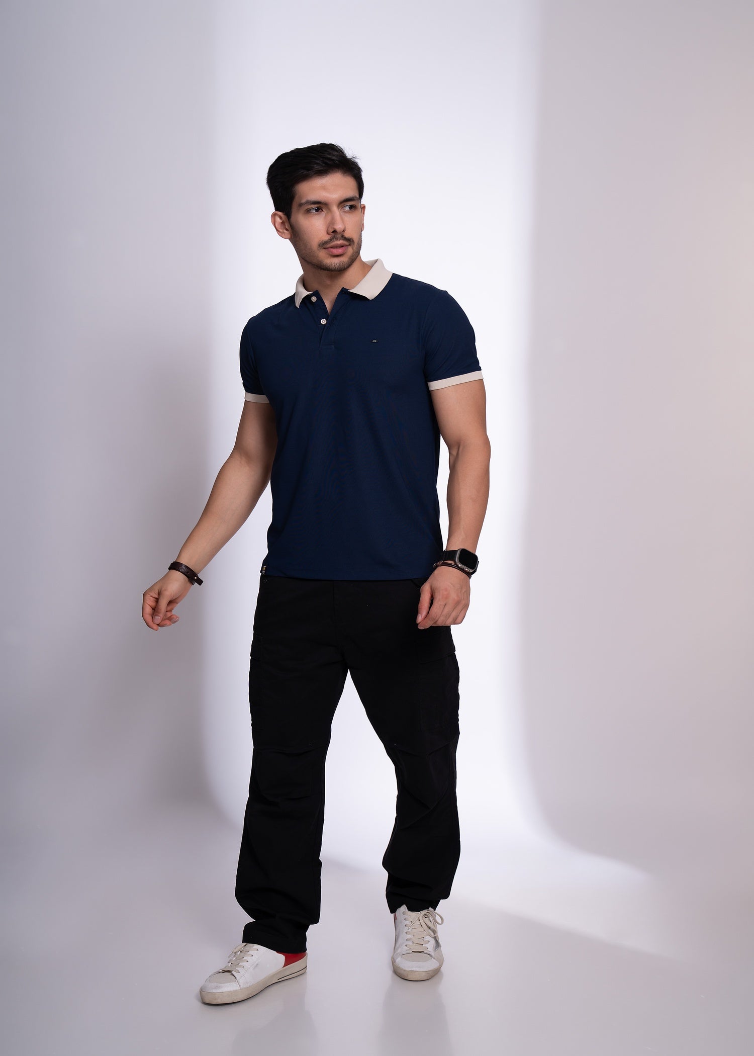 Mary Polo T-Shirt for Men | Beige Collar Detail | 12 Colors