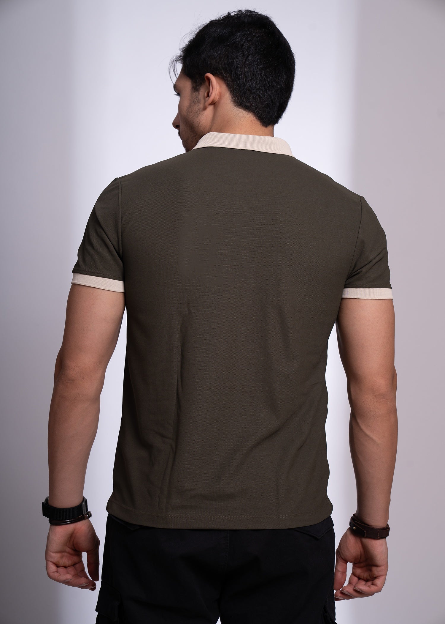 Mary Polo T-Shirt for Men | Beige Collar Detail | 12 Colors