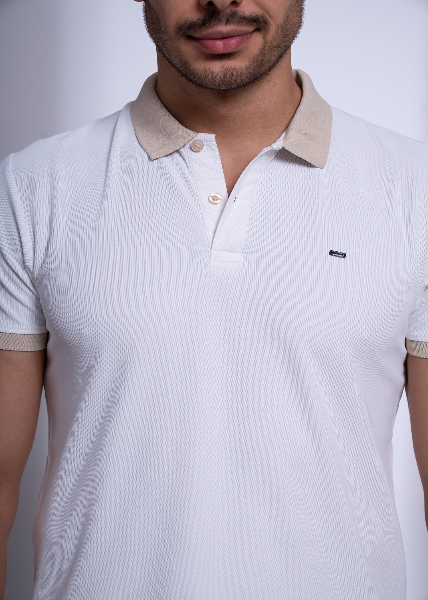Mary Polo T-Shirt for Men | Beige Collar Detail | 12 Colors