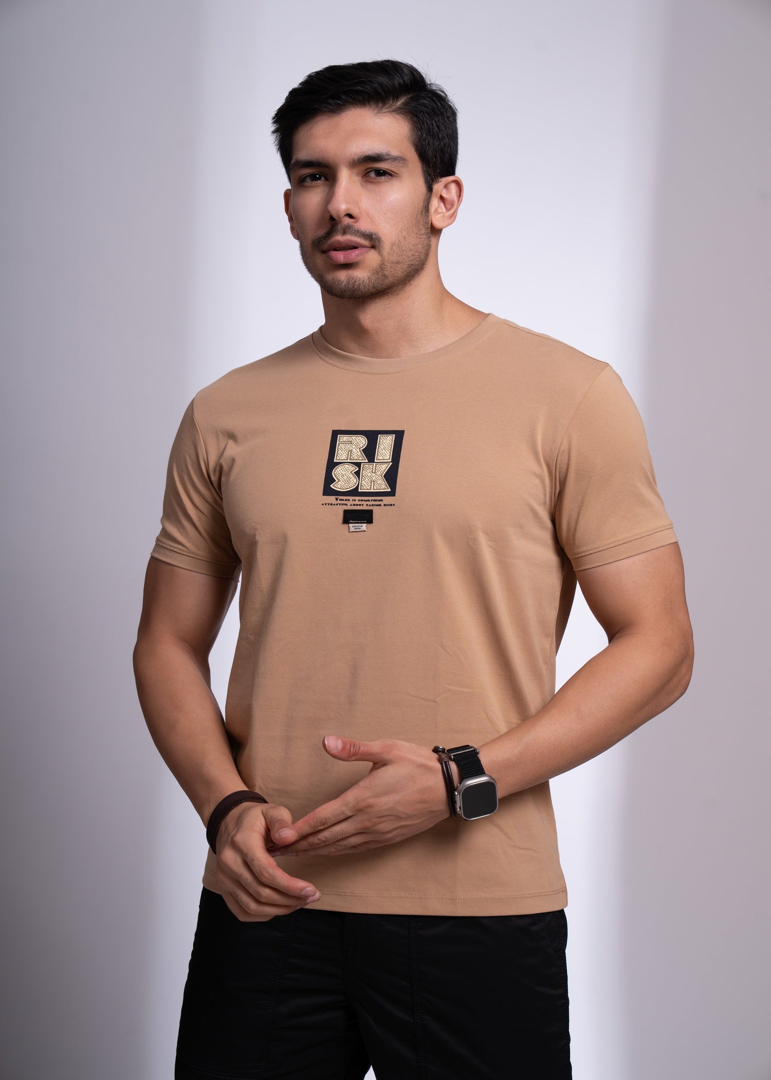 Risk Round Neck T-Shirt for Men | Bold & Trendy Casual Tee