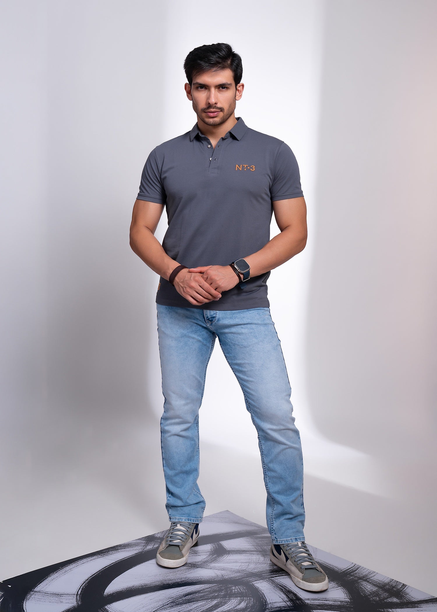 Polo T-Shirt for Men | Casual Collared Tee with Chest Embroidery