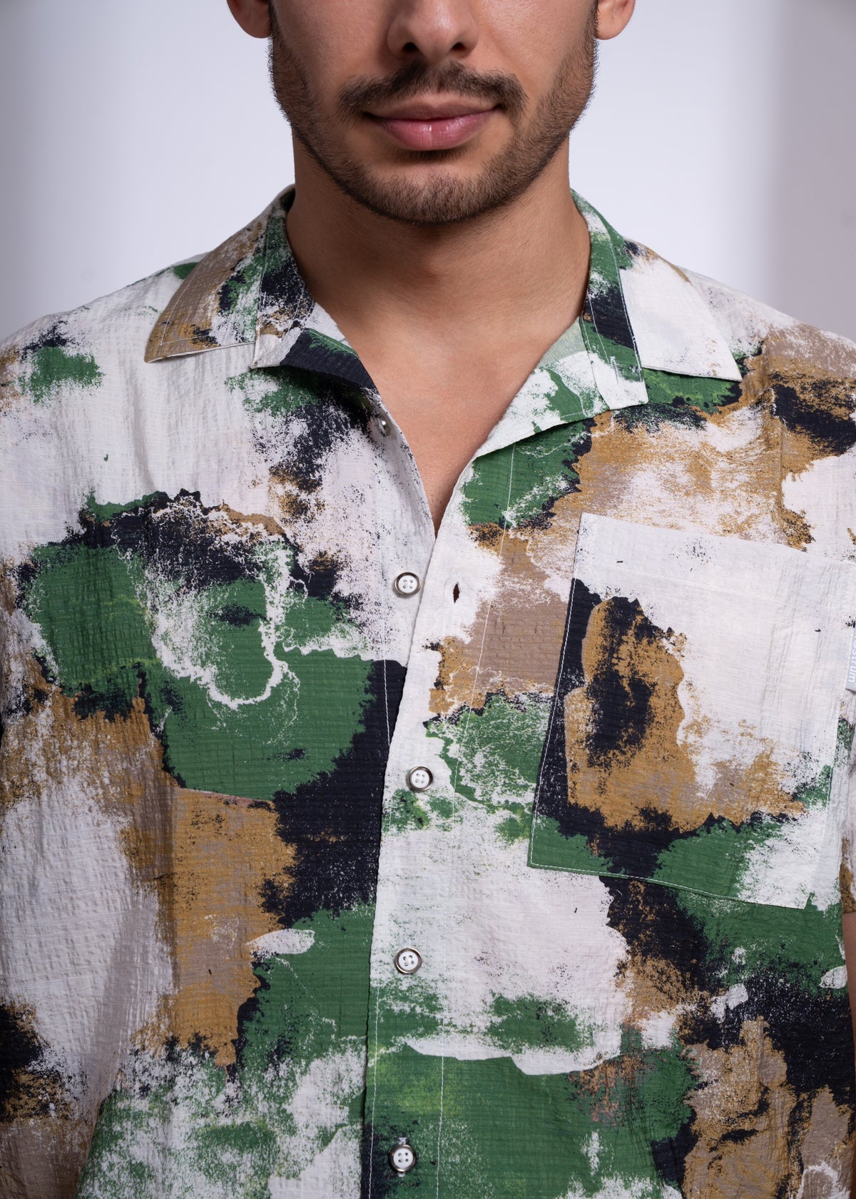 Men’s Abstract Printed Shirt | Half Sleeve Casual Resort Wear