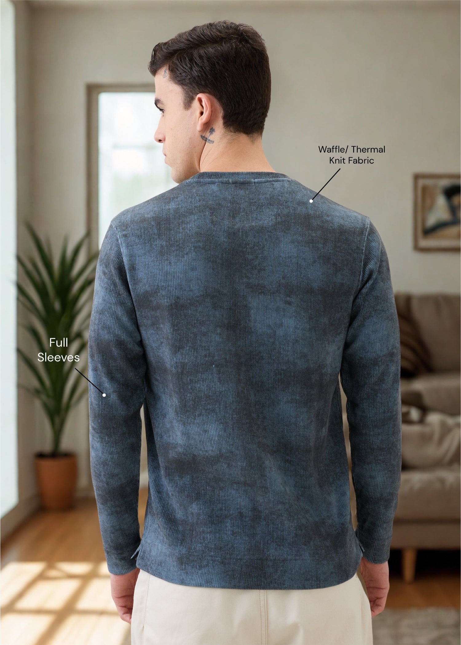 Addicted Distressed Pullover: Stone Grey