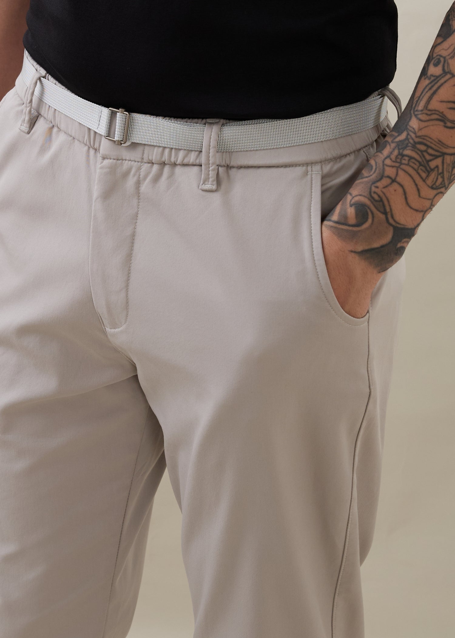 Morget Relaxed Fit Trouser: Light Grey