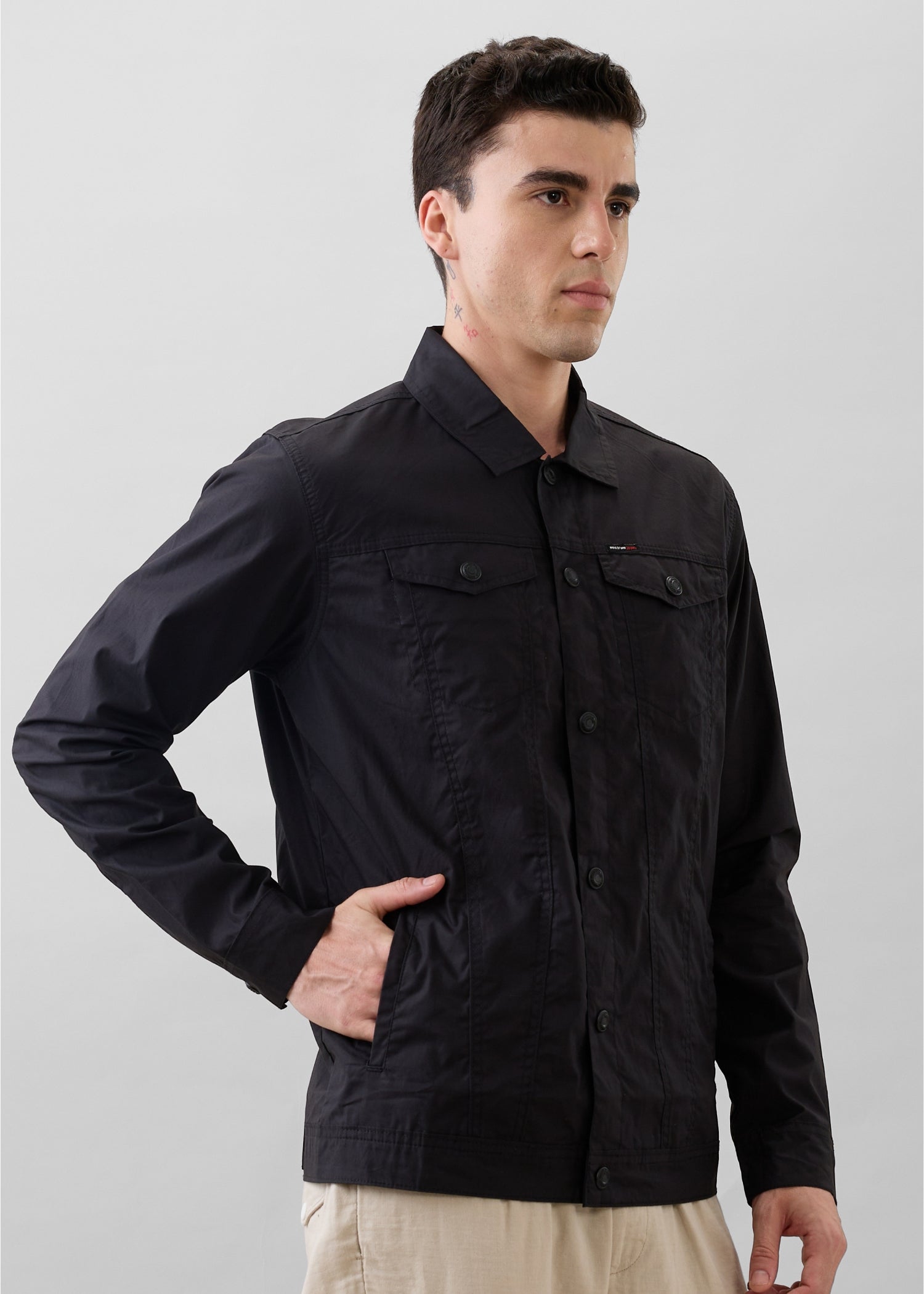 Teslin Utility Jacket: Black