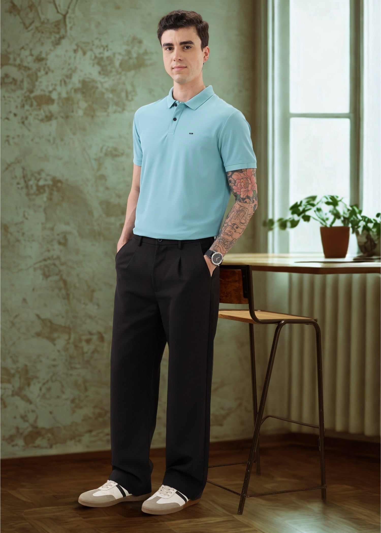 Cherry Half Sleeve T-shirt: Aqua
