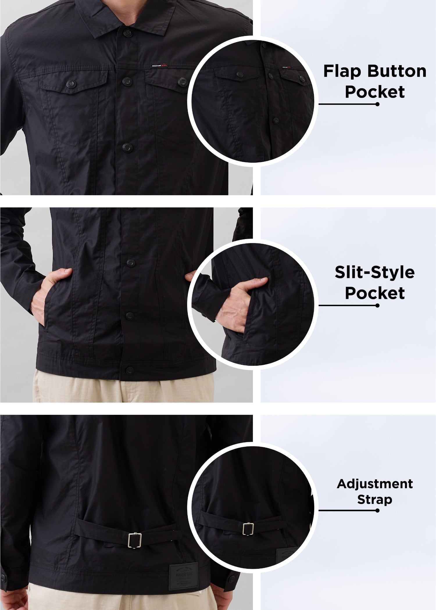 Teslin Utility Jacket: Black