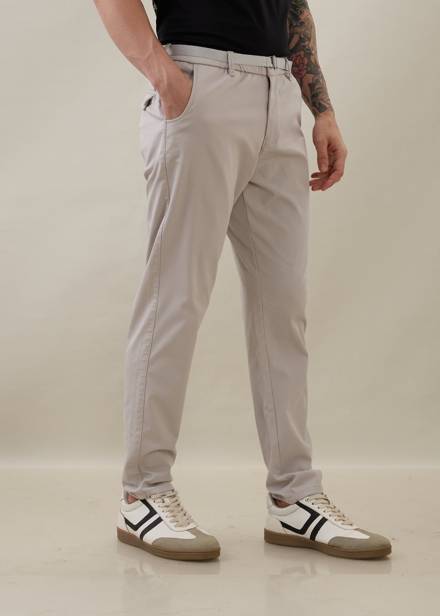 Morget Relaxed Fit Trouser: Light Grey