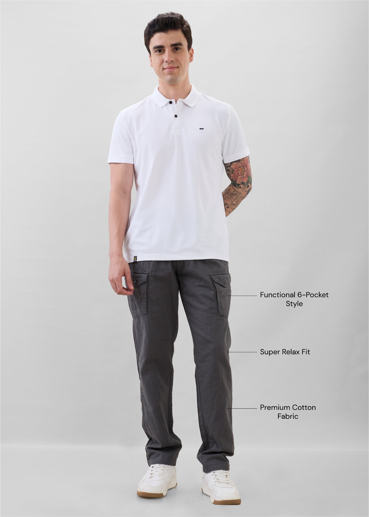 Canopy Cotton Relaxed Cargo: Grey