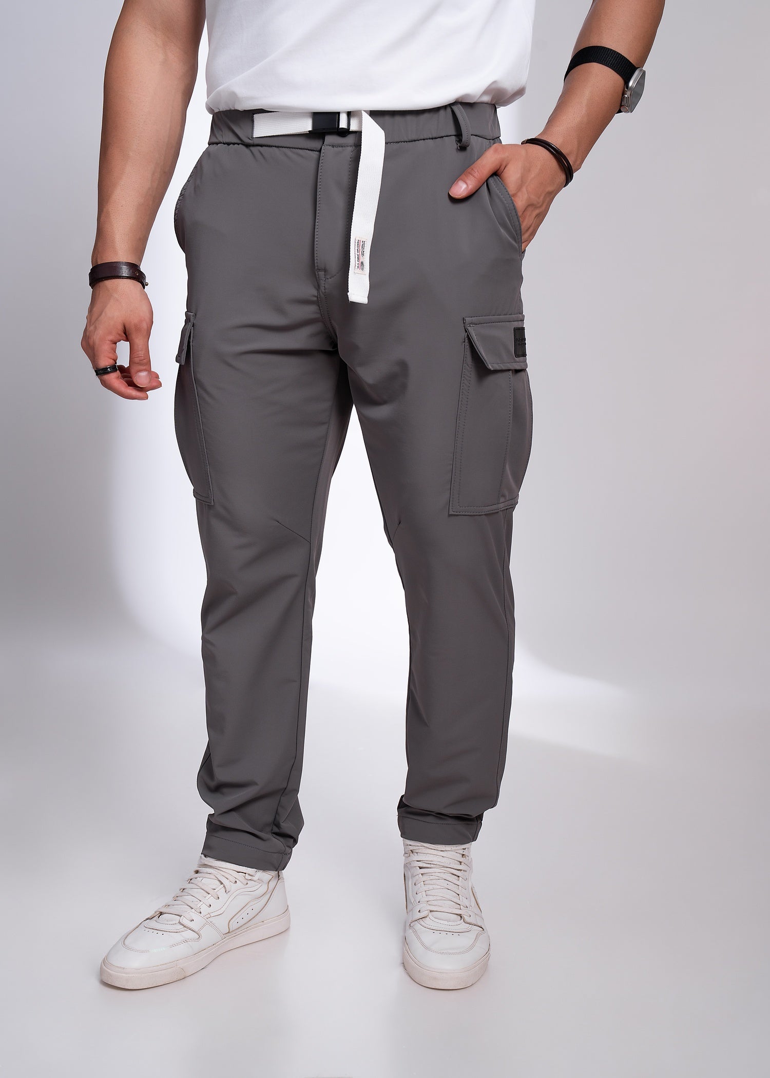 Men’s Travel Cargo Pants | Lightweight Utility Fit with Belt Detailing