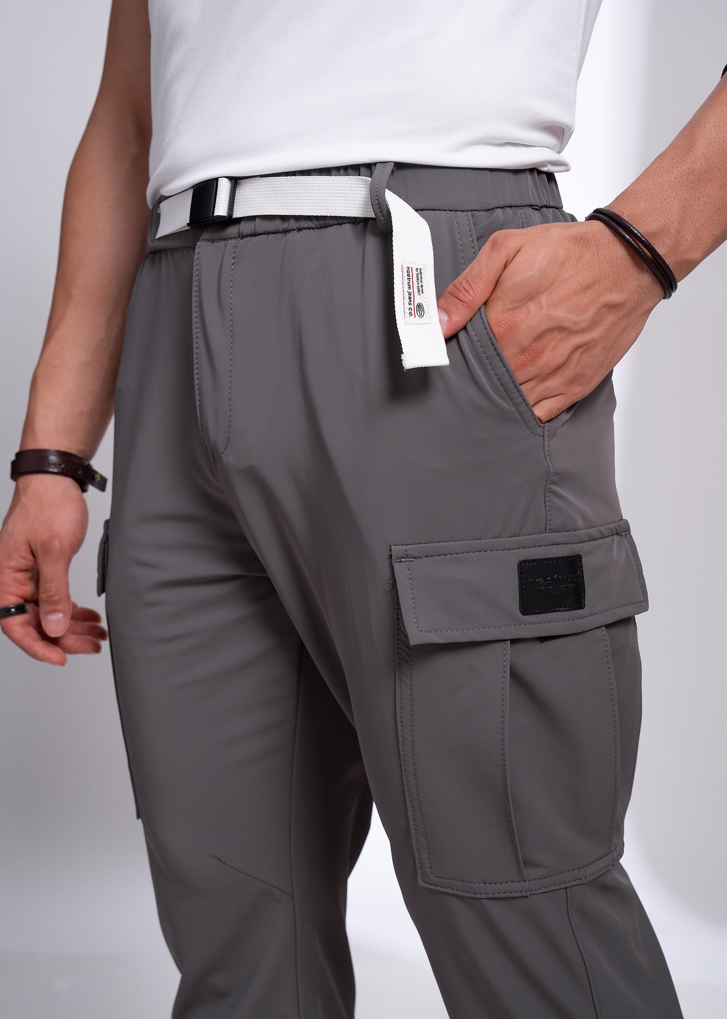 Men’s Travel Cargo Pants | Lightweight Utility Fit with Belt Detailing