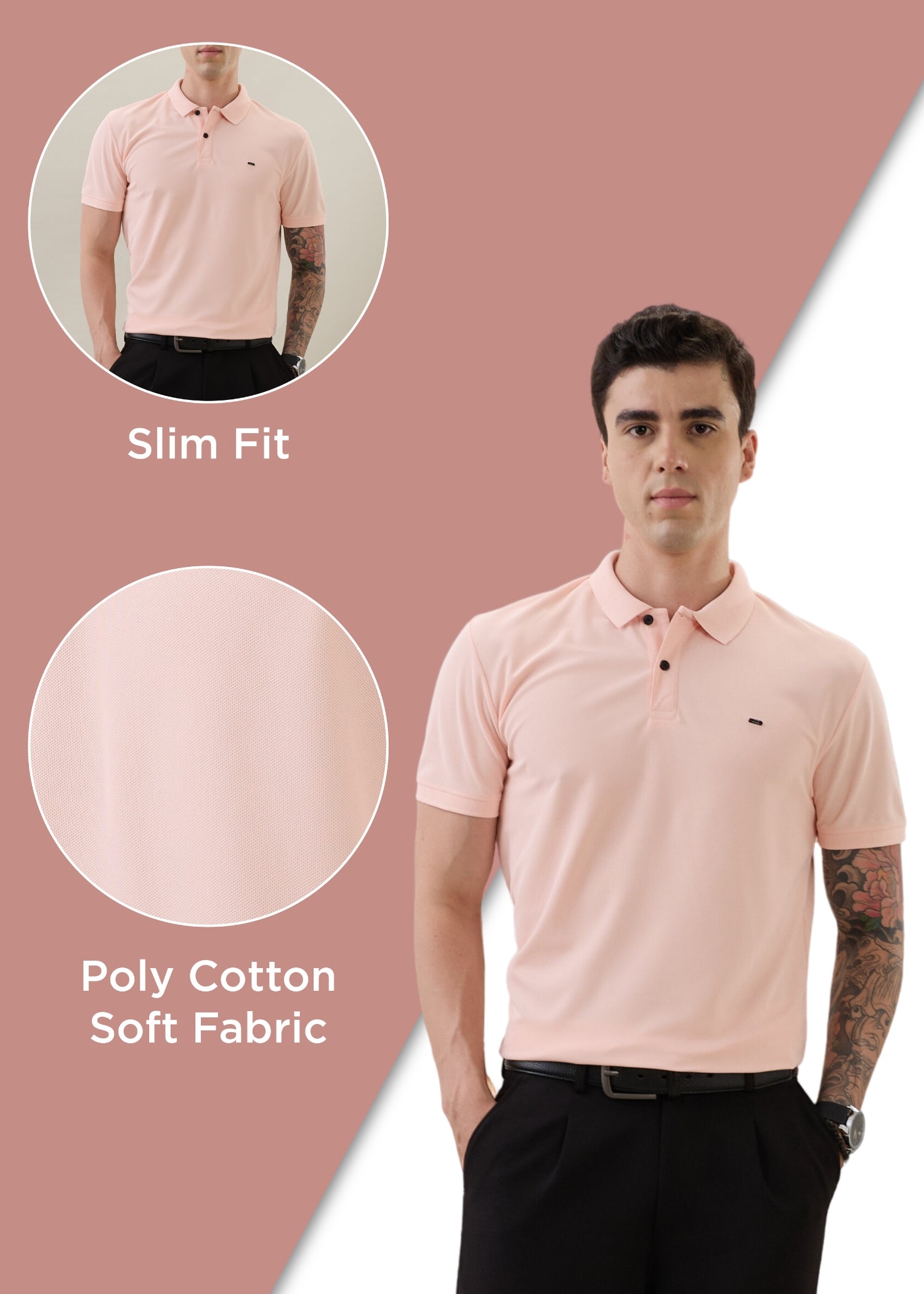 Cherry Half Sleeve T-shirt: Peach