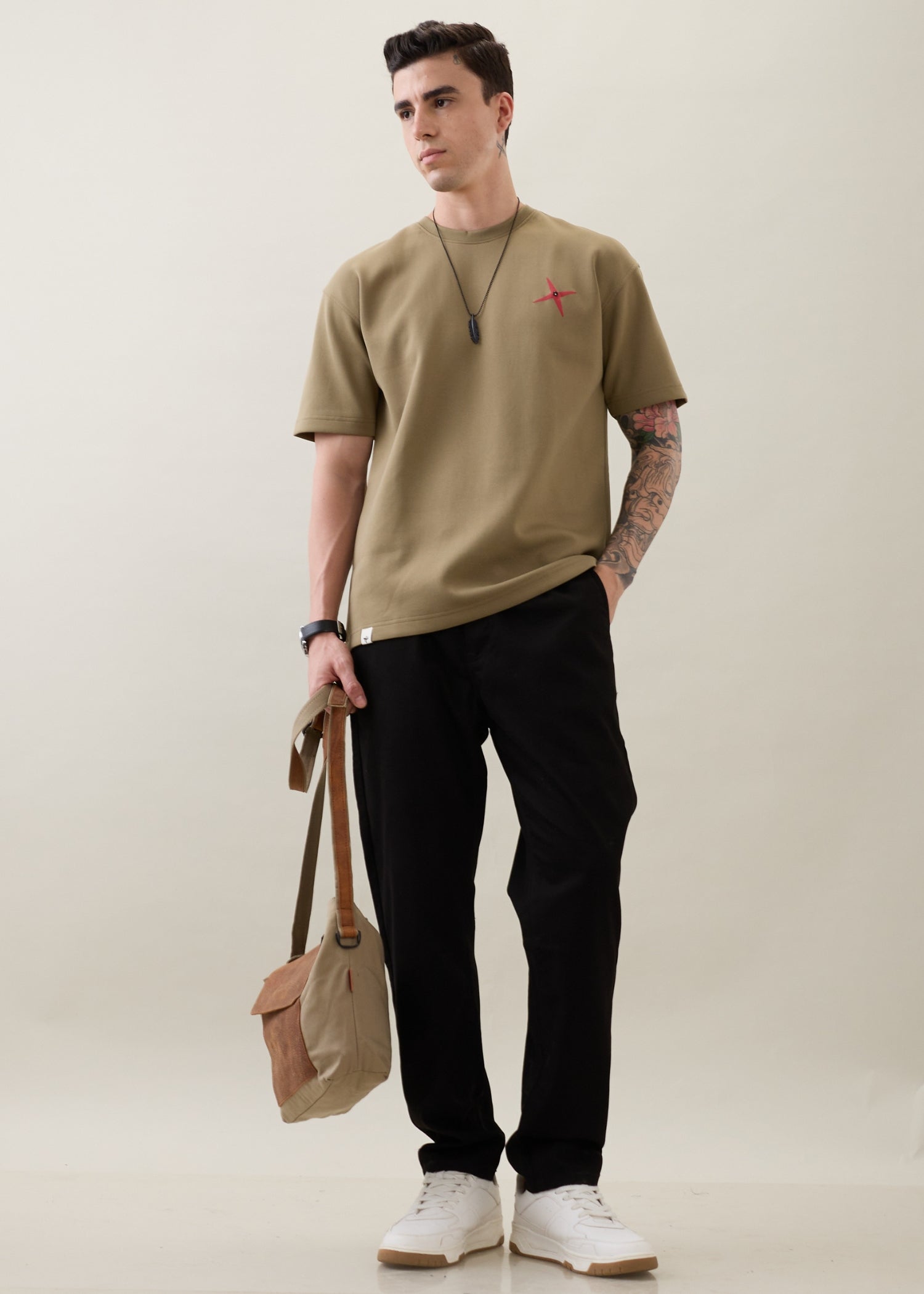 Abrus Cotton Drawstring Trouser: Black