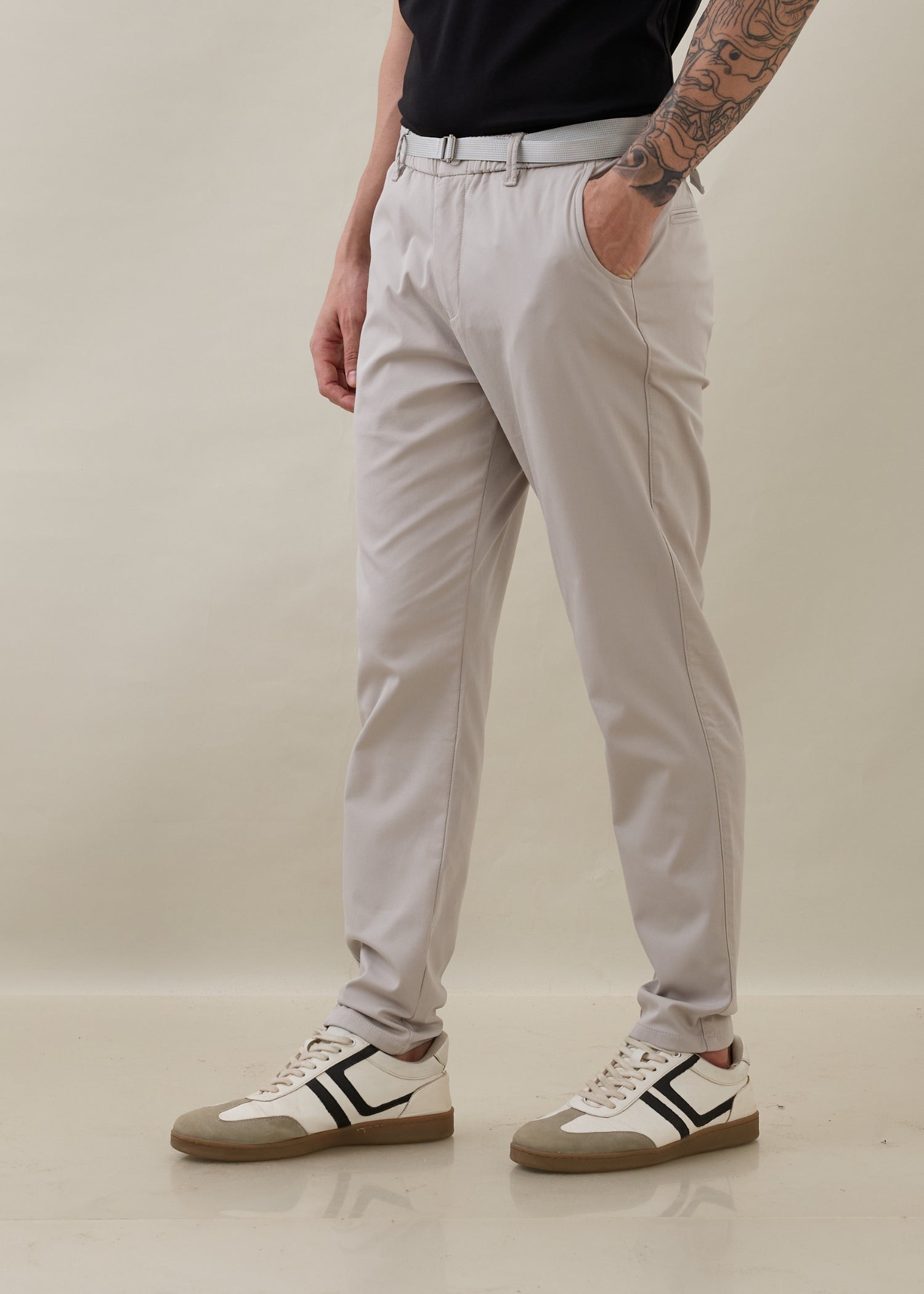 Morget Relaxed Fit Trouser: Light Grey