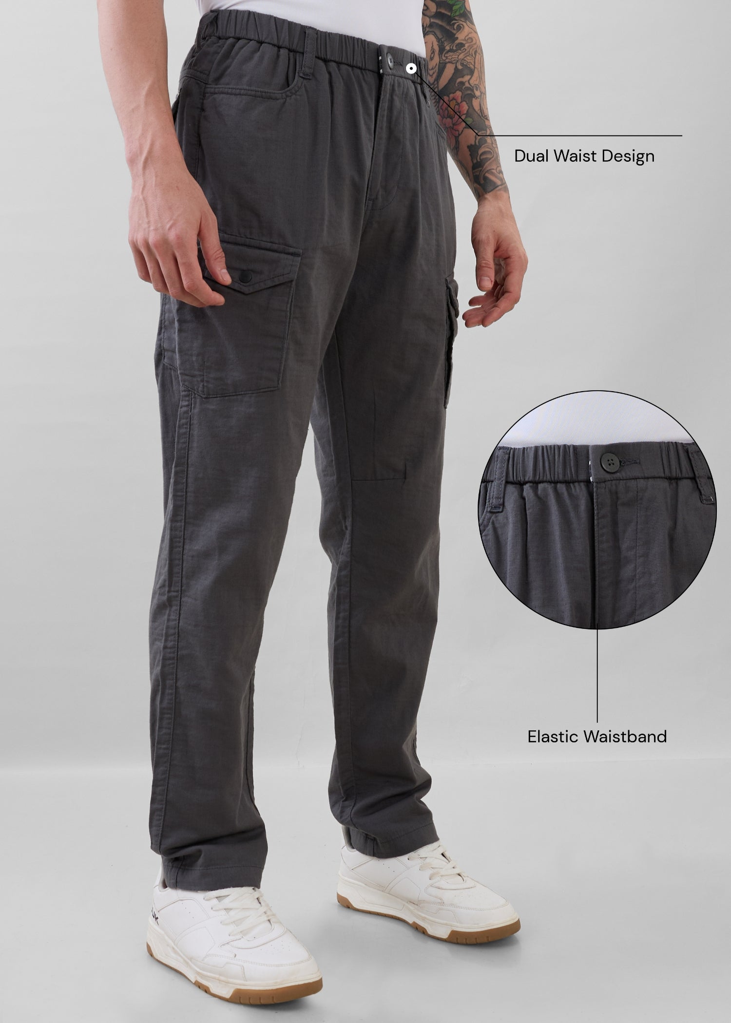 Canopy Cotton Relaxed Cargo: Grey