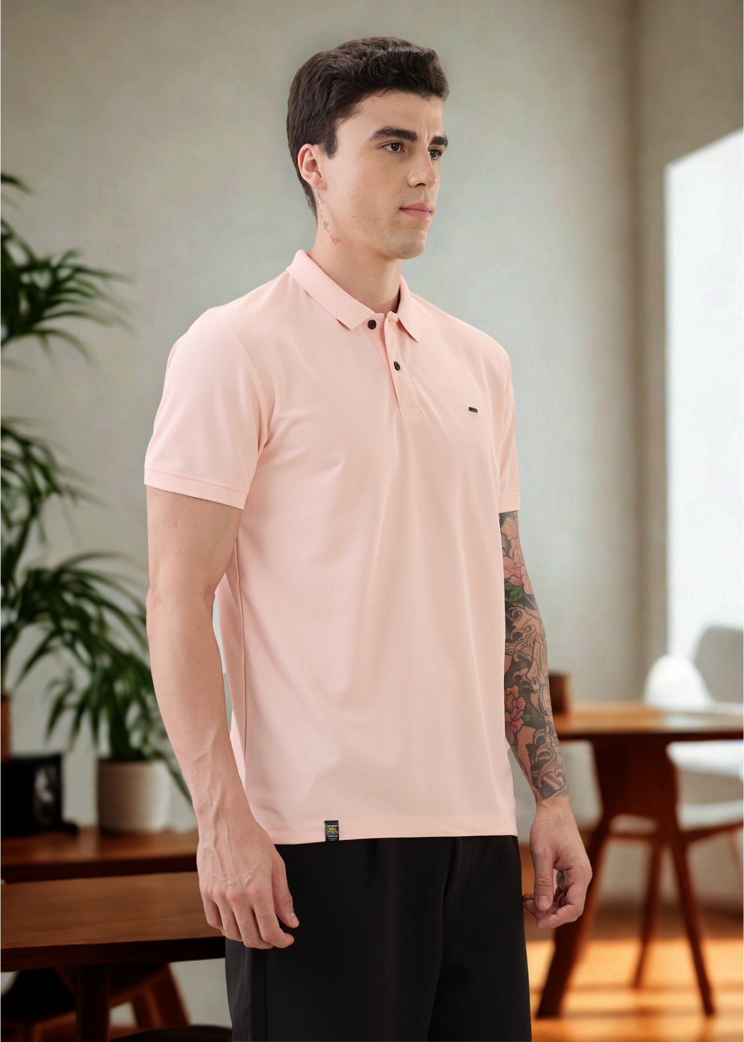 Cherry Half Sleeve T-shirt: Peach