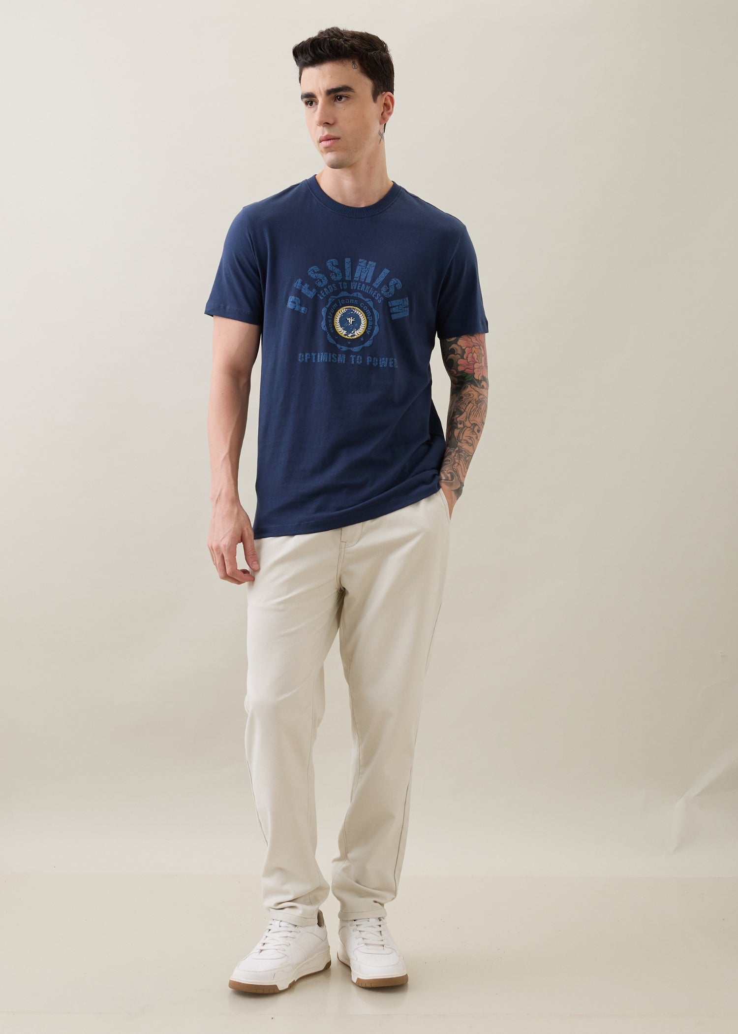 Abrus Cotton Drawstring Trouser: Cream