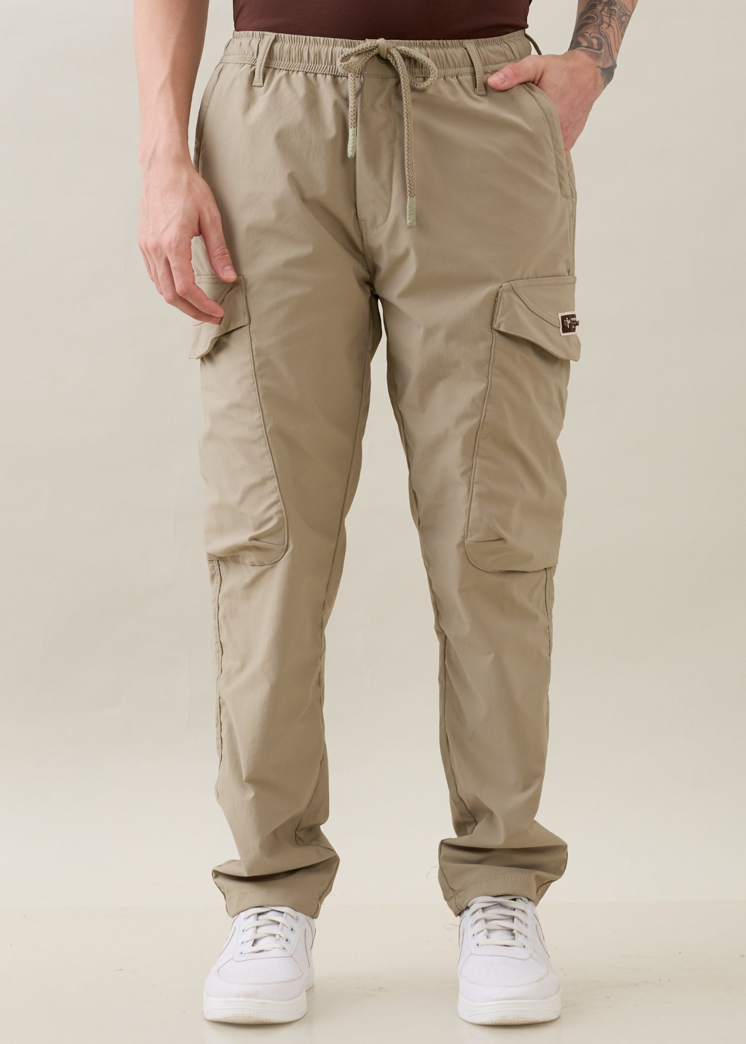 Deswark Polycotton Drawstring Cargo: Khaki