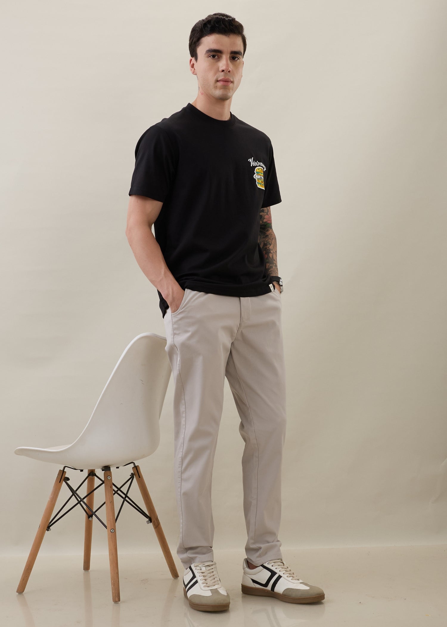 Morget Relaxed Fit Trouser: Light Grey