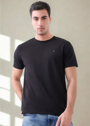 Arch Solid Half Sleeve T-Shirt: Black