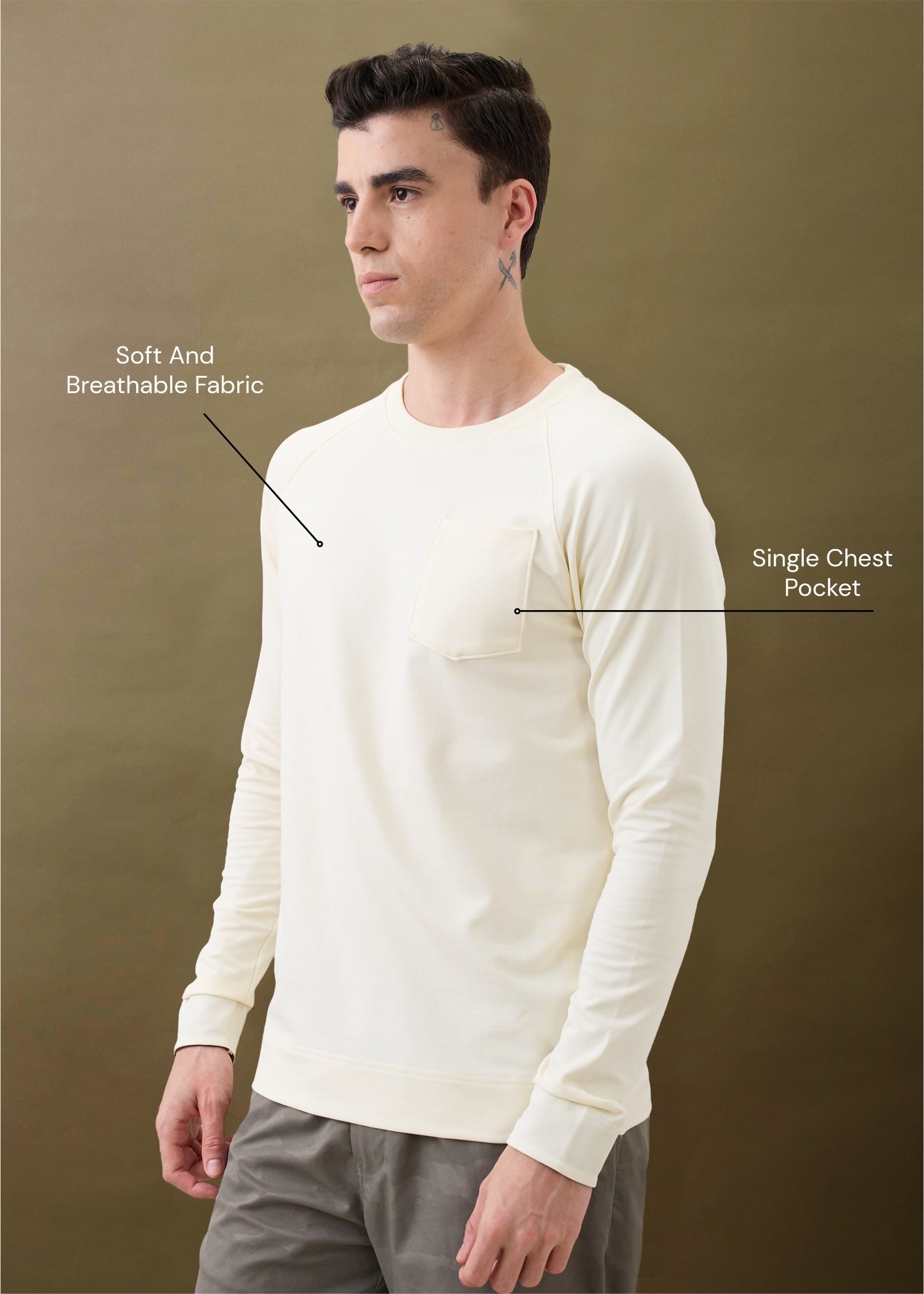 Adelaide Knit Jersey T-shirt: Cream