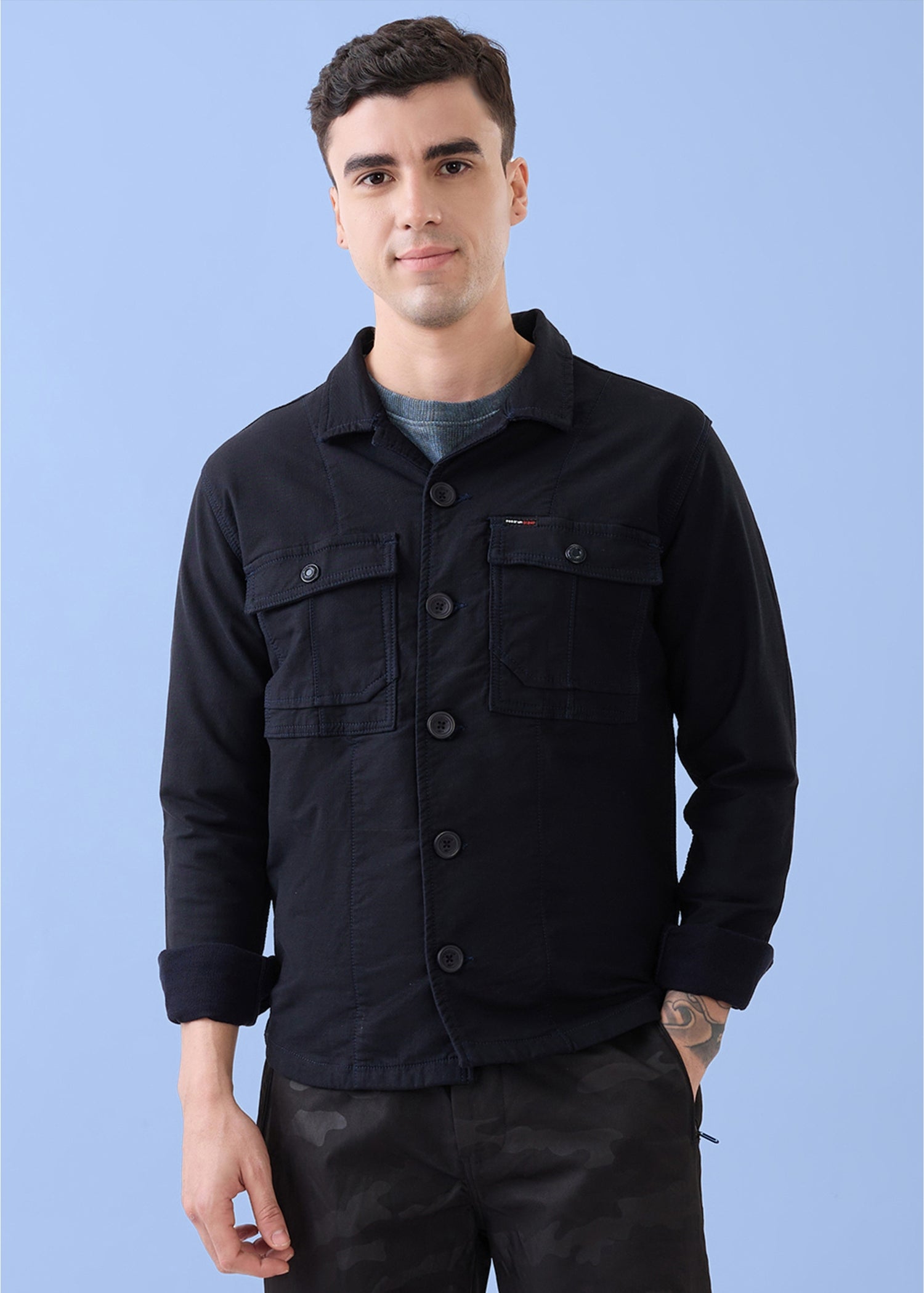 Maximo Utility Denim Jacket: Black