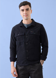 Maximo Utility Denim Jacket: Black
