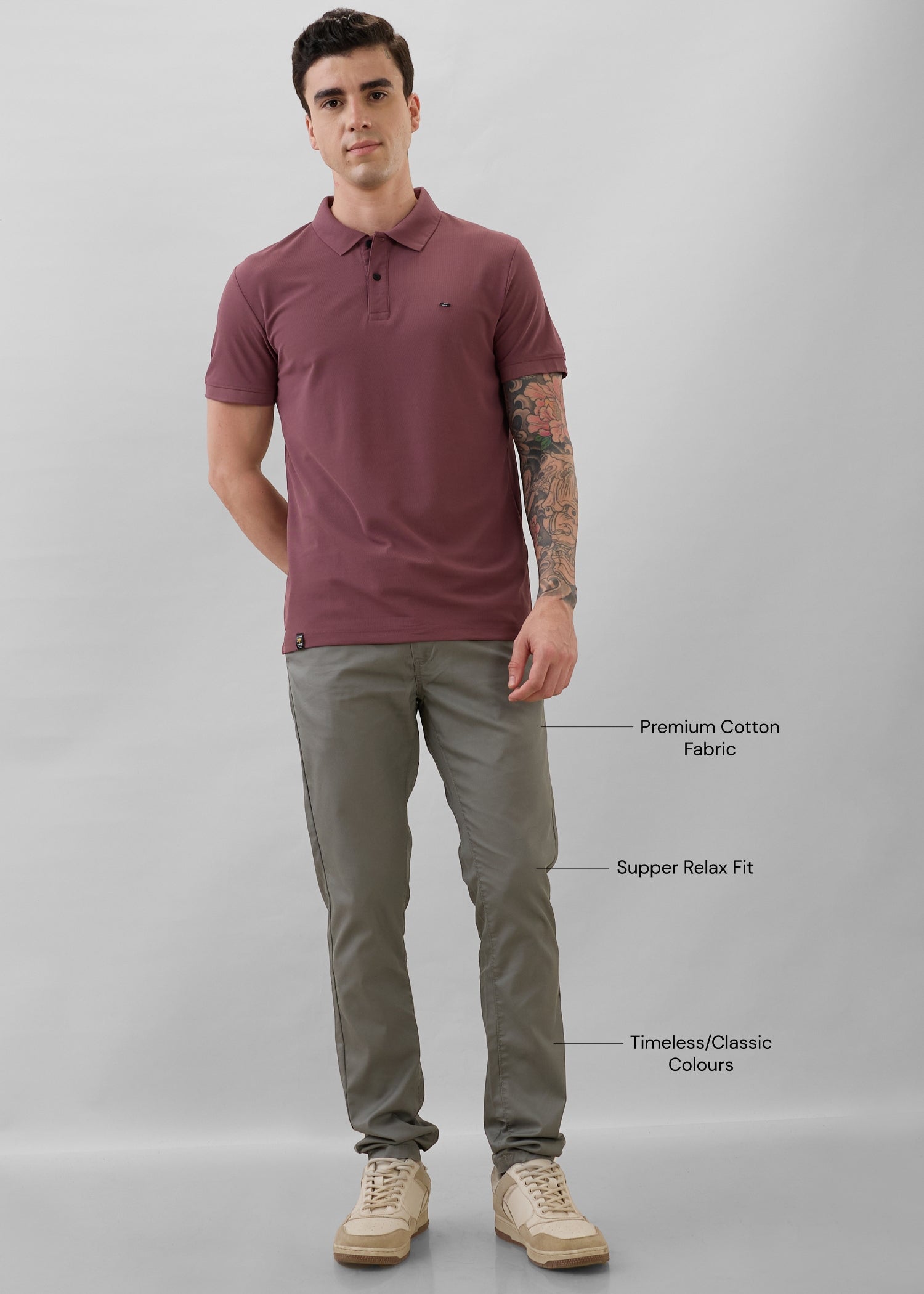 Karpen Straight fit Trousers: Light Olive