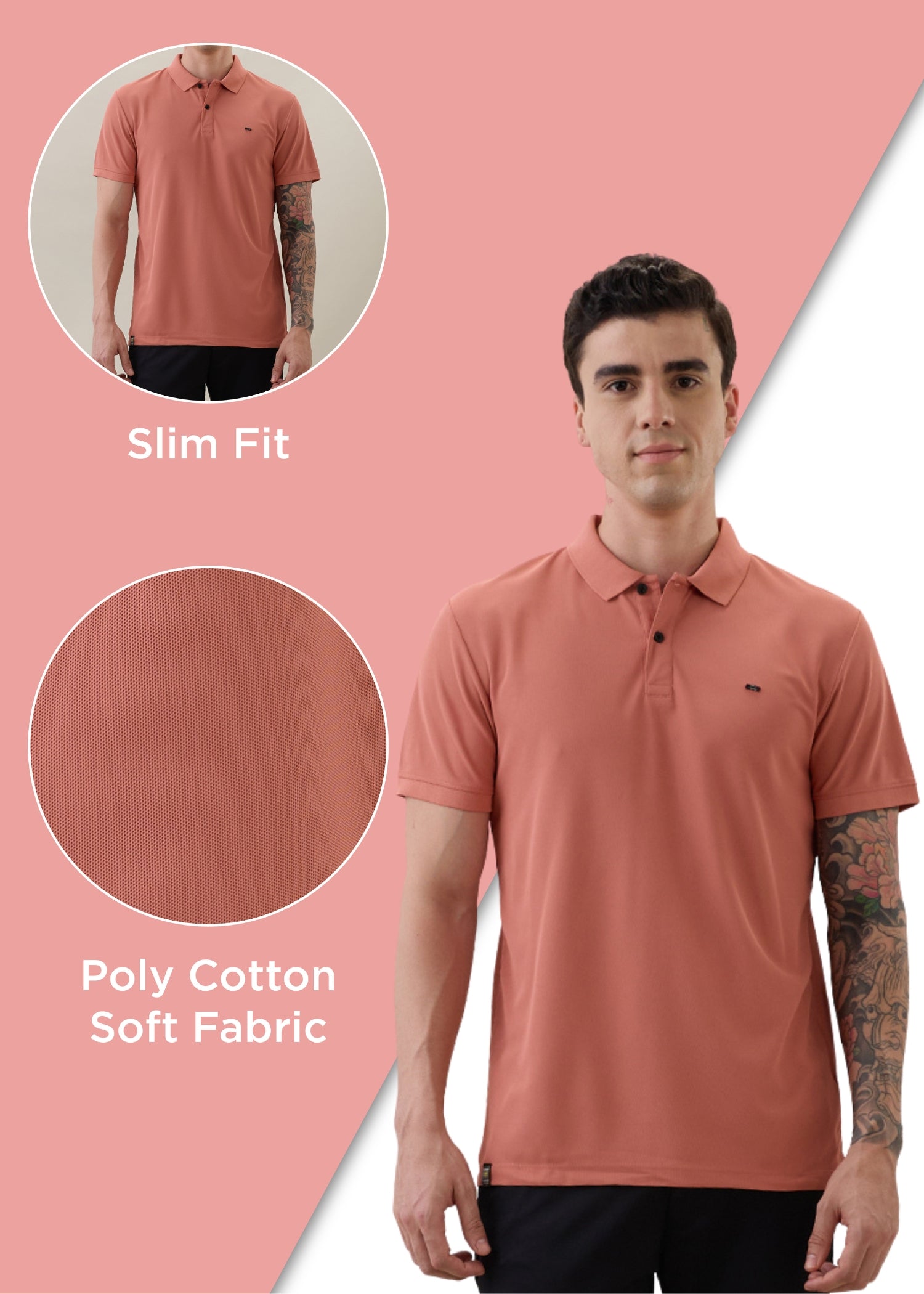 Cherry Half Sleeve T-shirt: D.Peach