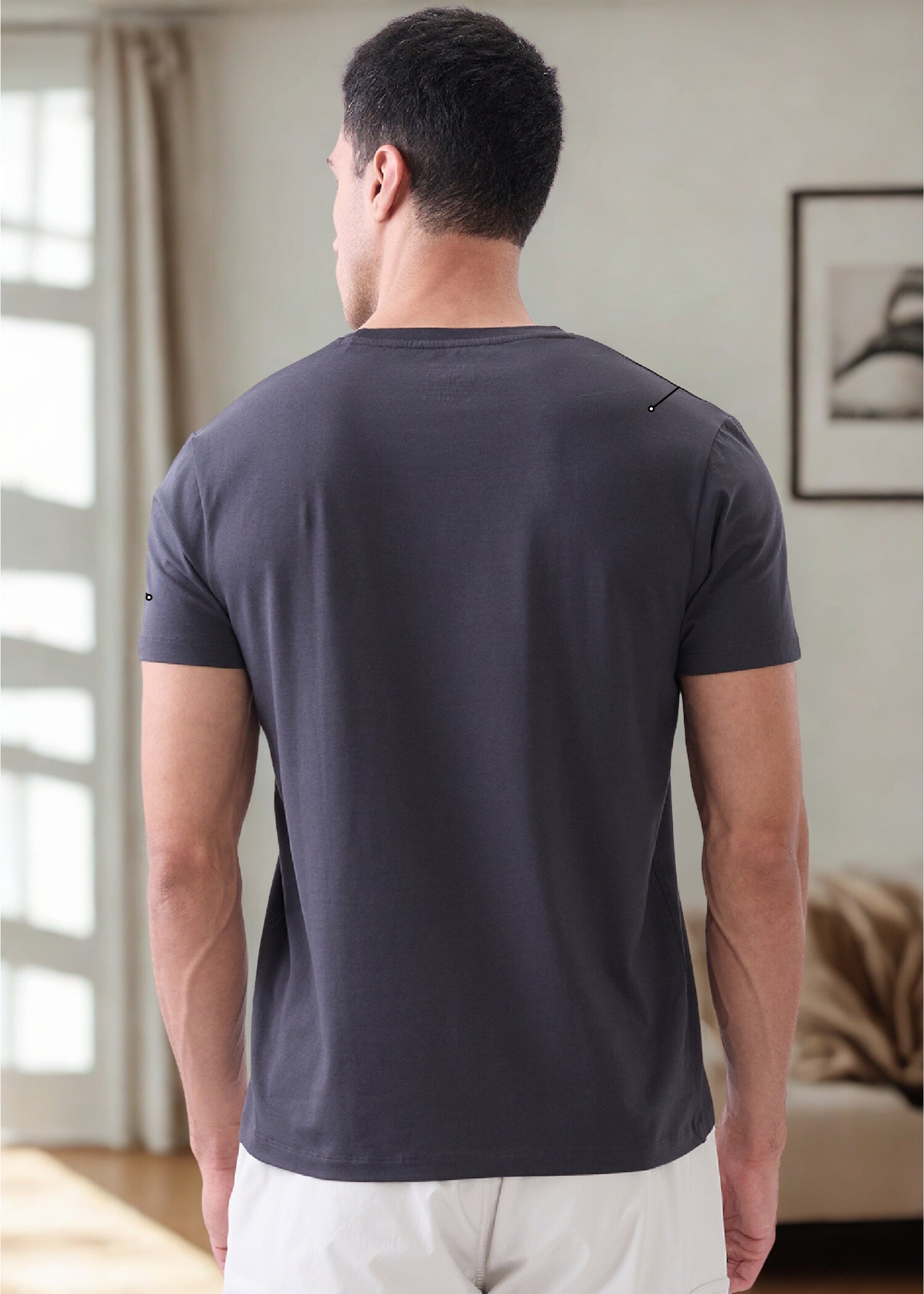 Arch Solid Half Sleeve T-Shirt: Charcoal