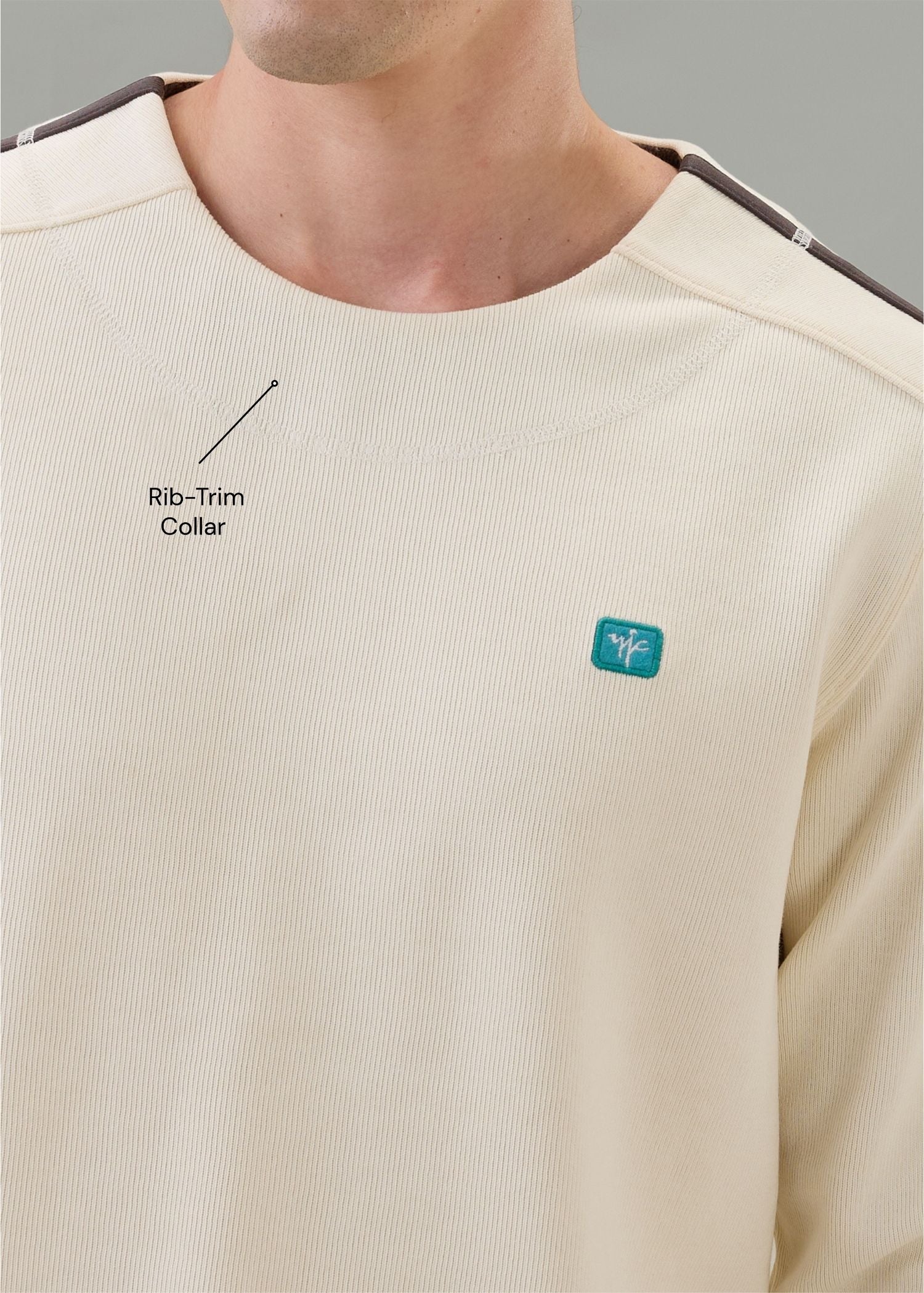 Palawan Crew Neck Pullover: White