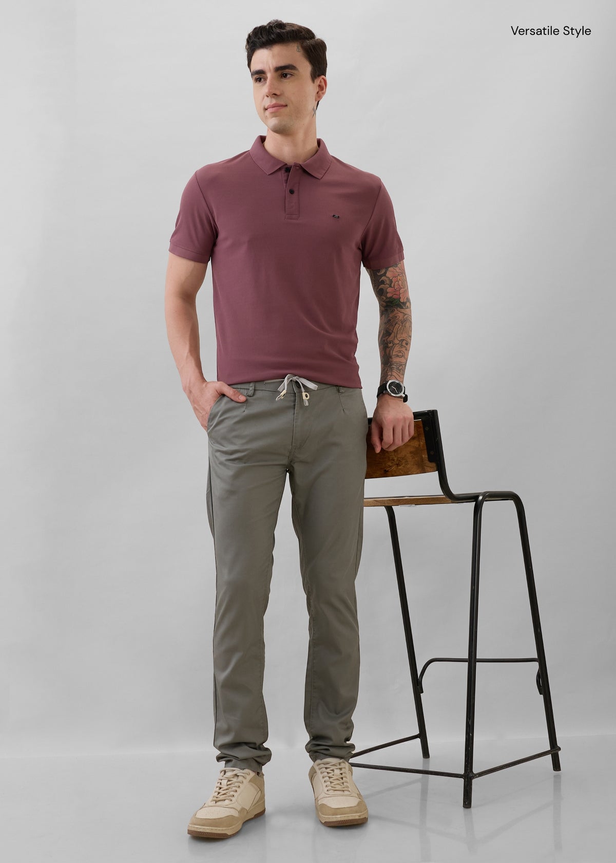 Karpen Straight fit Trousers: Light Olive