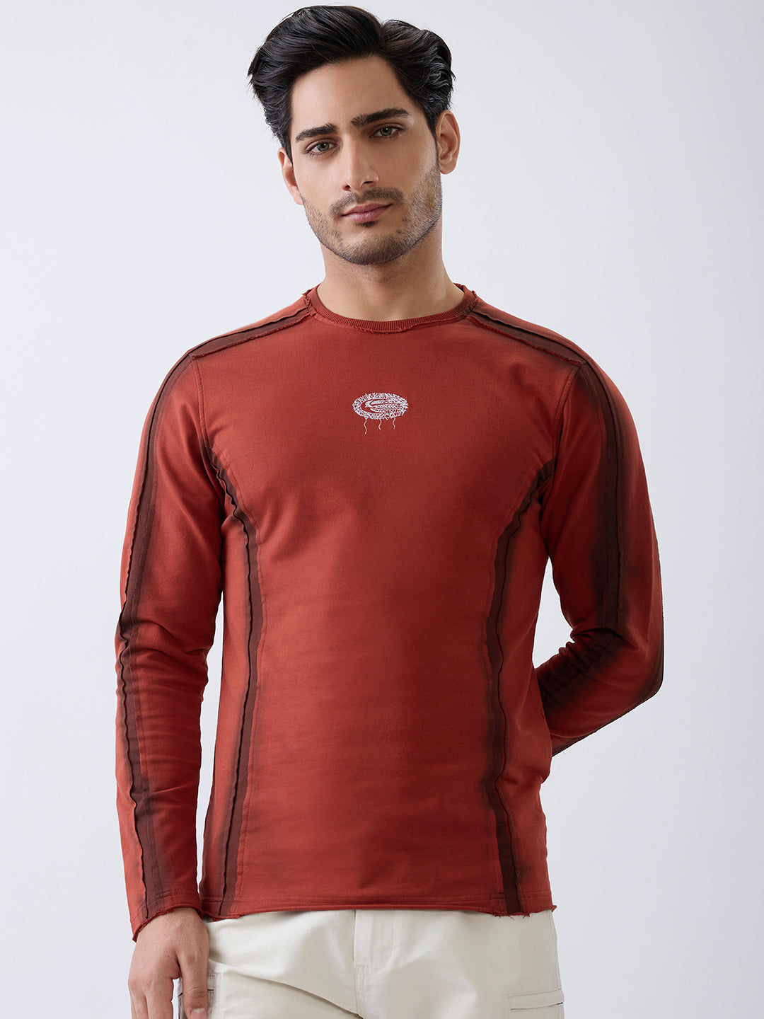 Depict Full Sleeve T-Shirt: Rust