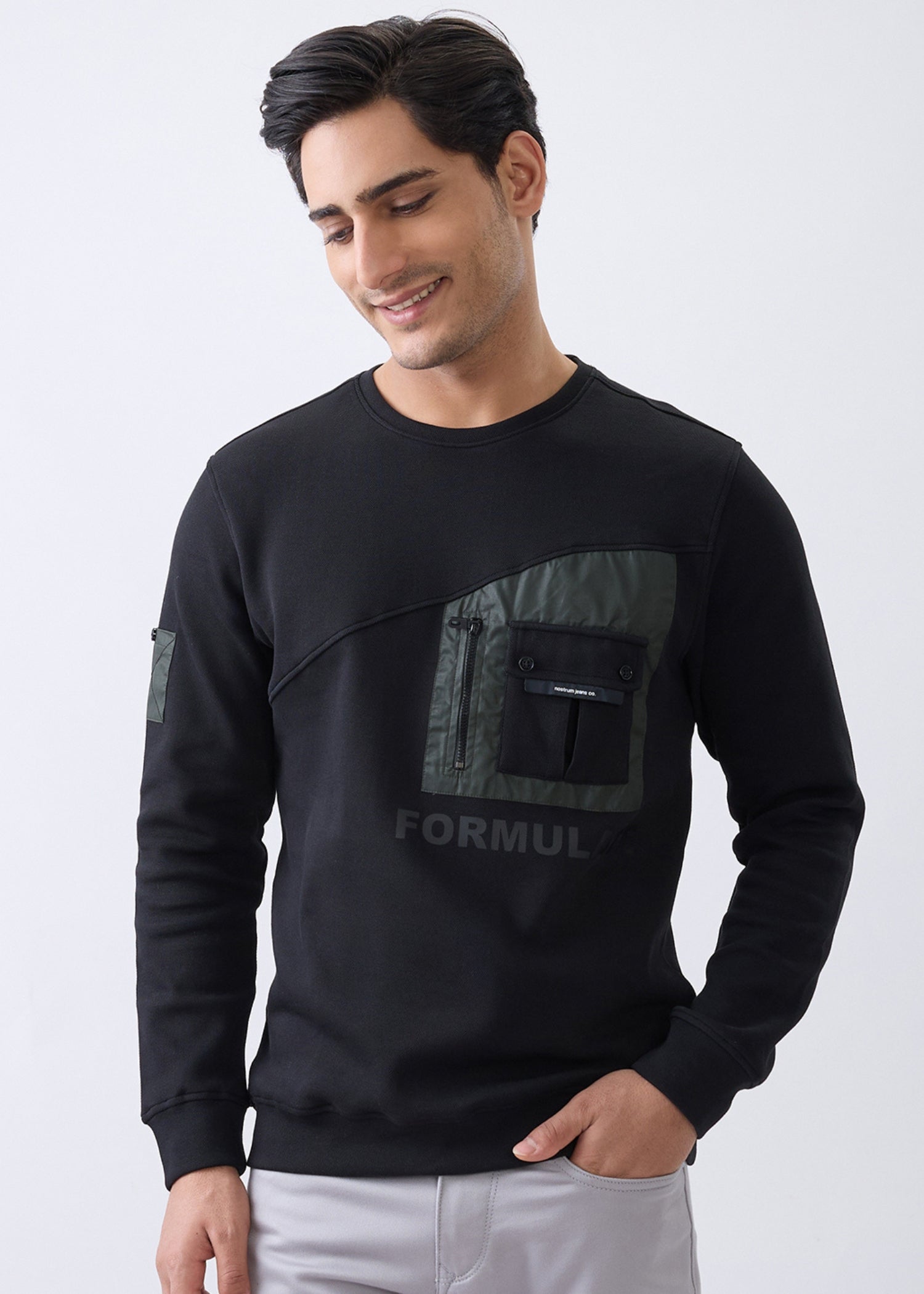 Formulate Utility Full Sleeve T-Shirt: Black