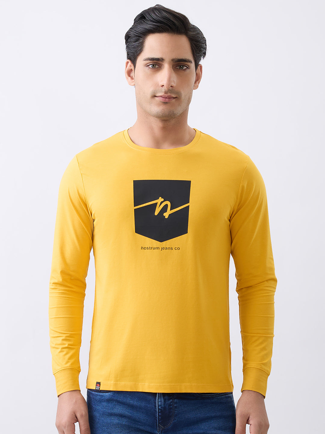 Star 1 Fitted Full Sleeve Pullover: Mustard