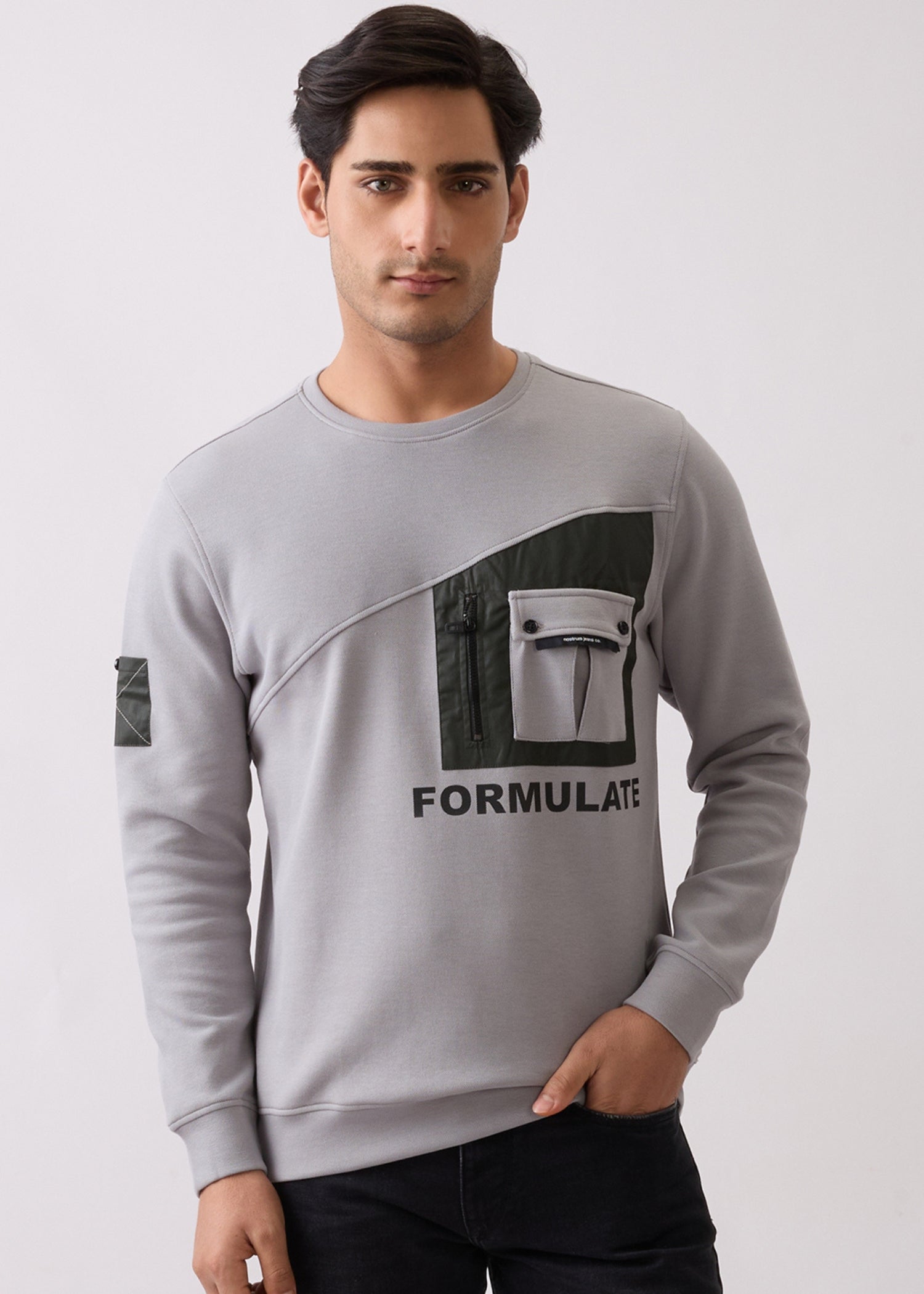 Formulate Utility Full Sleeve T-Shirt: Grey